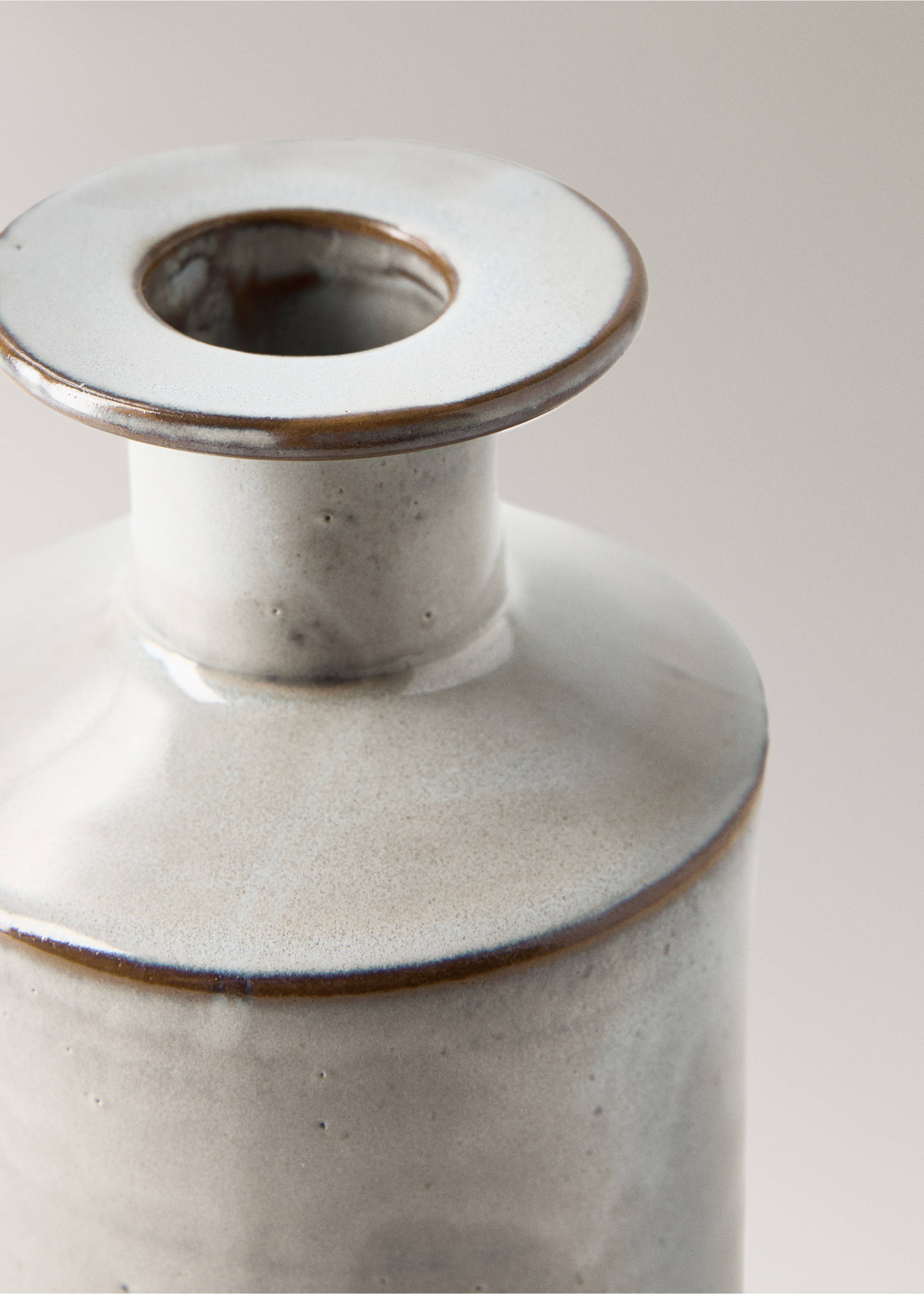 Jarrón gres diseño botella grande - Detalle del artículo 1, Blanco. Ref: 17013320-00.