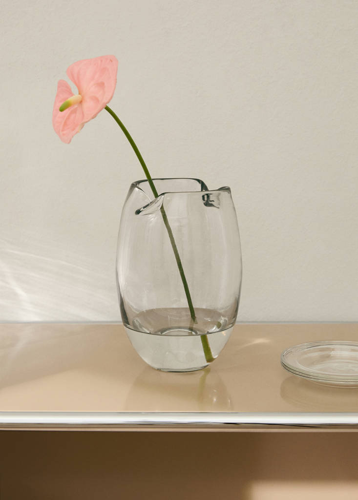 MANGO HOME - Vase irrégulier en verre recyclé gris glacé - Taille unique