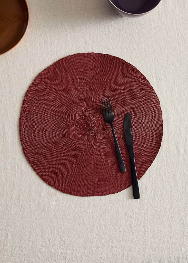 Round paper placemat — Burnt Orange