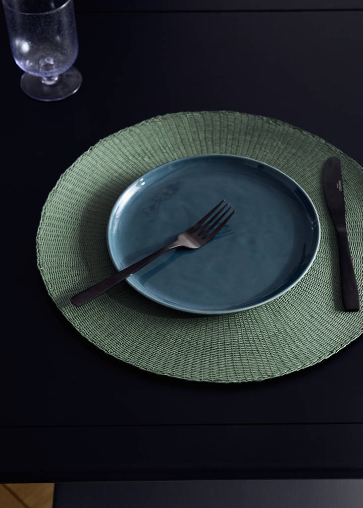 Round paper placemat — Green