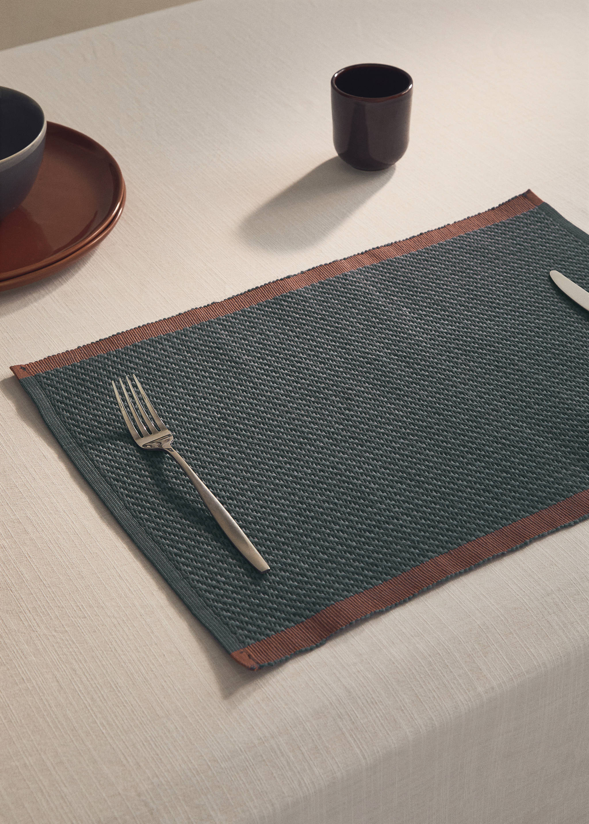 100% cotton check placemat - General plane