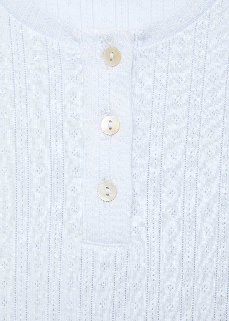 Long ribbed pyjama — Sky Blue
