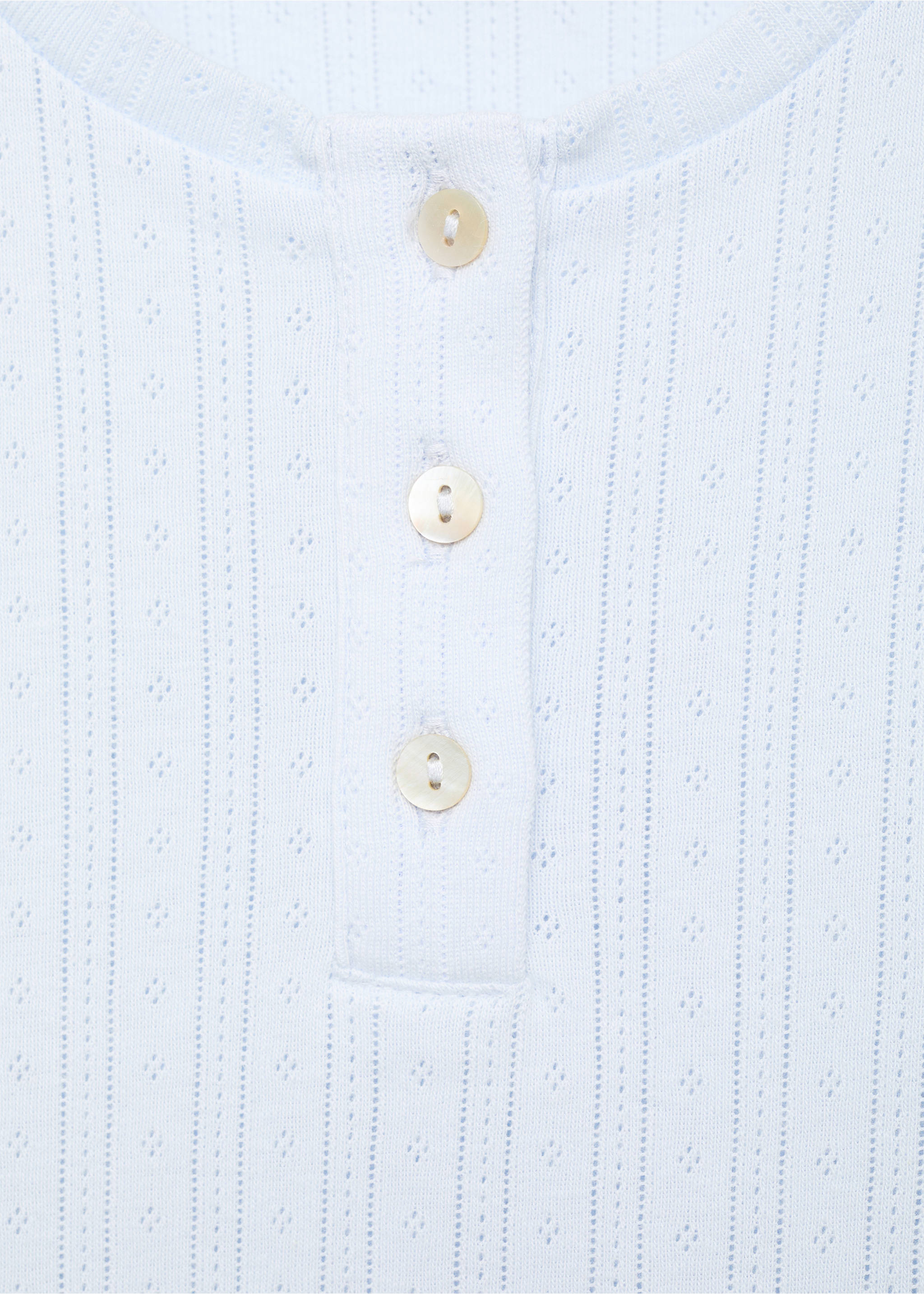 Pyjama long maille côtelée - Détail de l'article 8, Bleu ciel. Ref: 17013802-00.