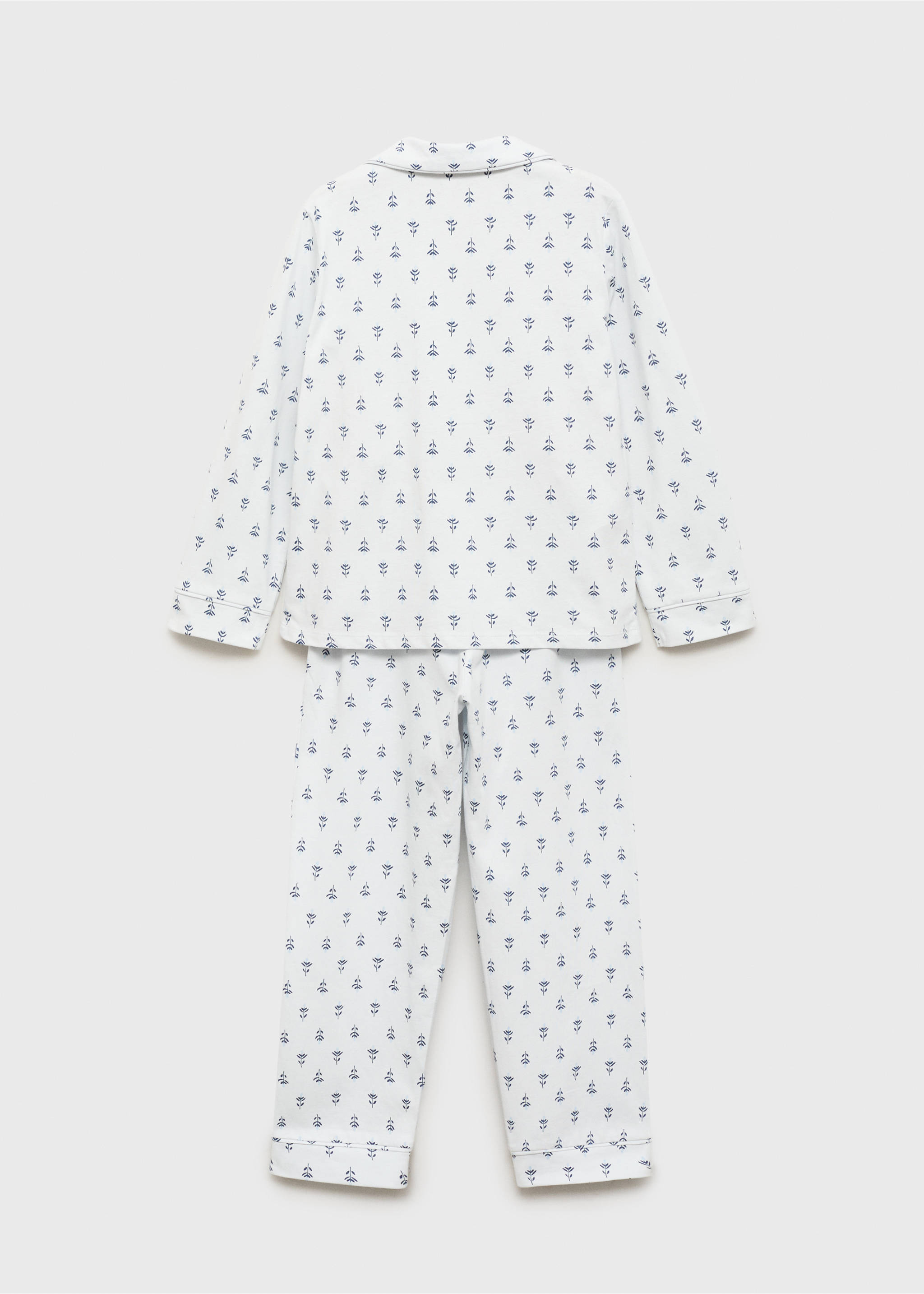 Pyjama imprimé fleuri - Verso de l’article, Bleu ciel. Ref: 17013803-00.