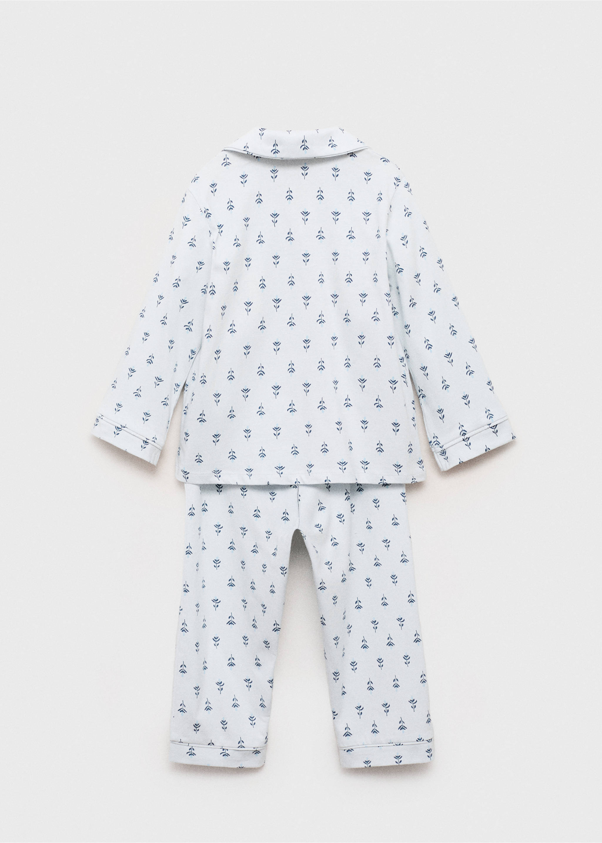 Pijama estampado floral - Reverso del artículo, Azul celeste. Ref: 17013804-00.