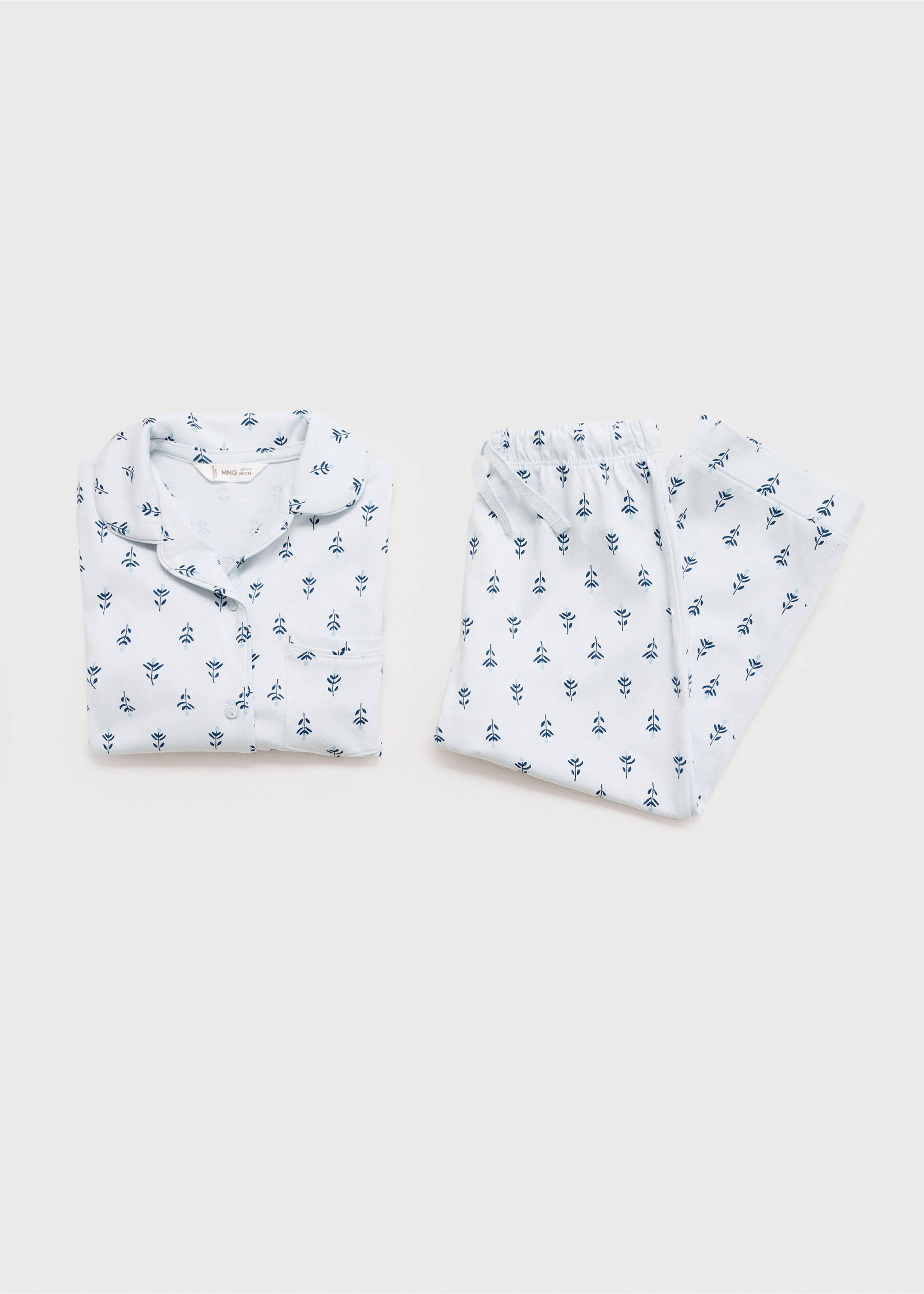 Pijama estampado floral - Detalle del artículo 0, Azul celeste. Ref: 17013804-00.