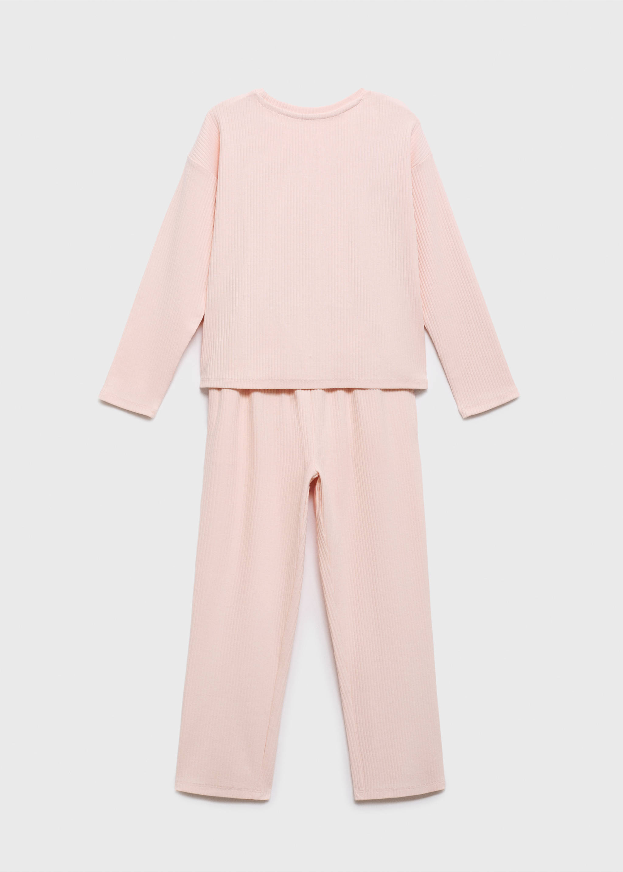 Pyjama long en coton - Verso de l’article, Rose pastel. Ref: 17013807-00.