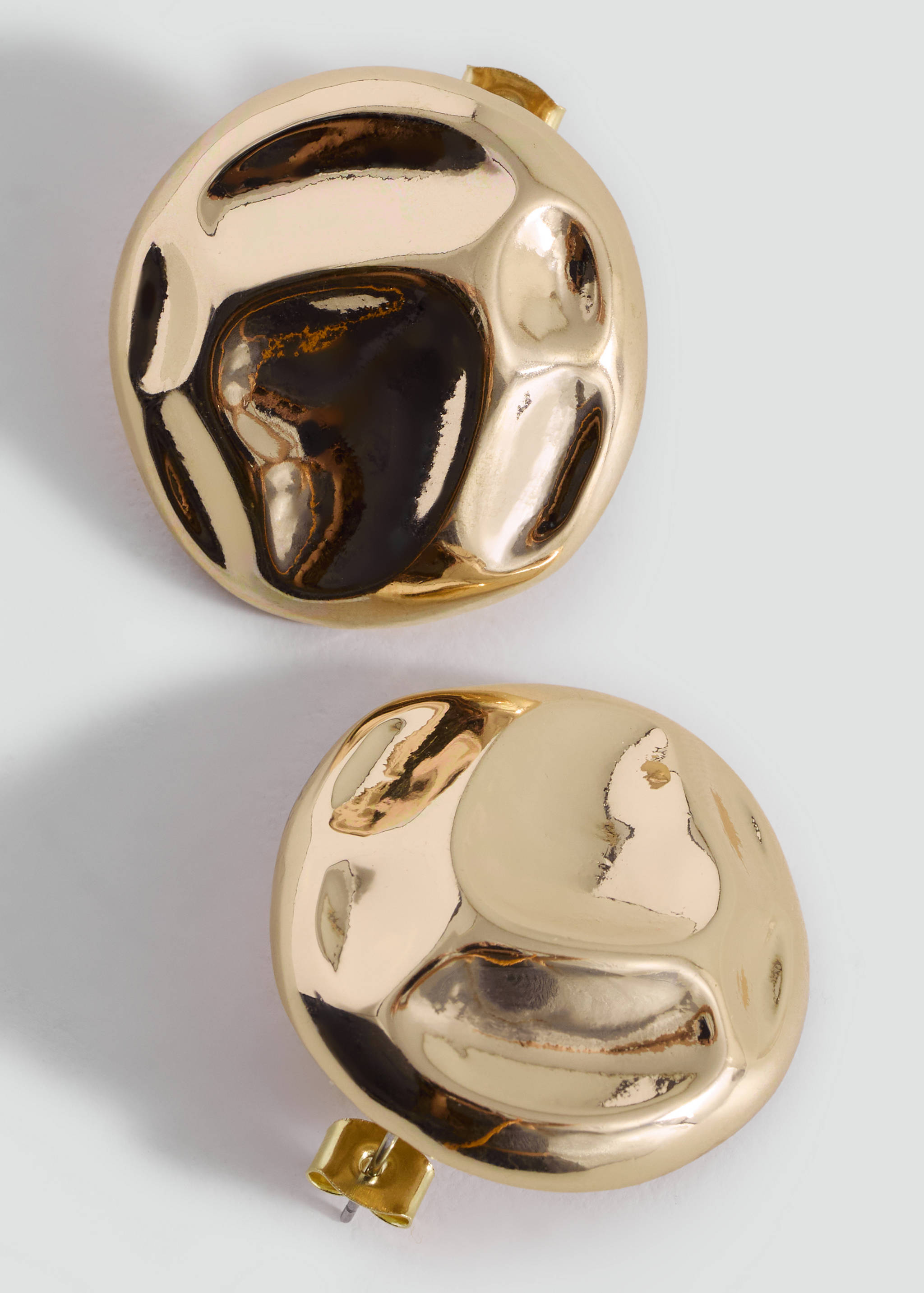 Textured coin earrings - Medium plane