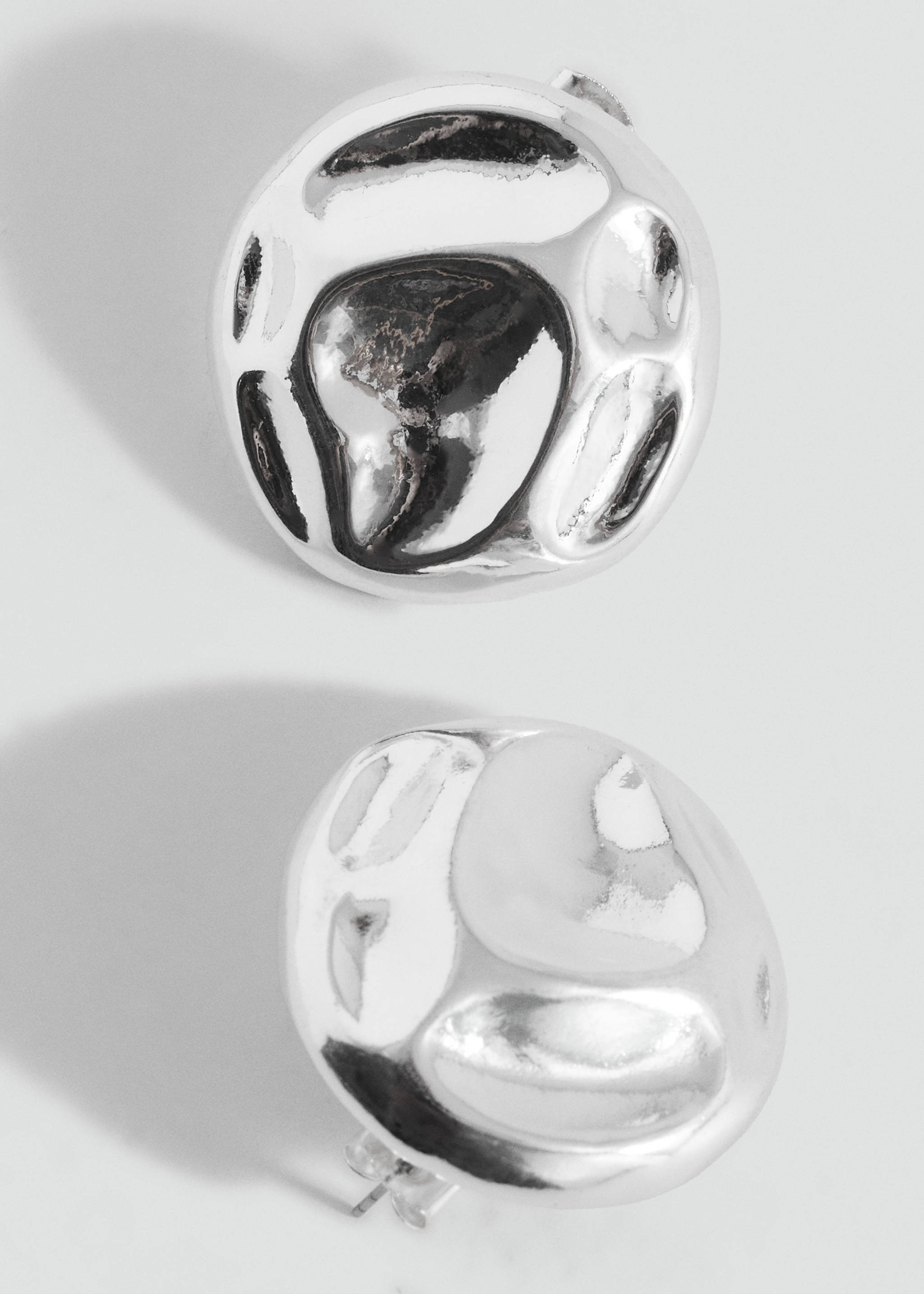 Textured coin earrings - Medium plane