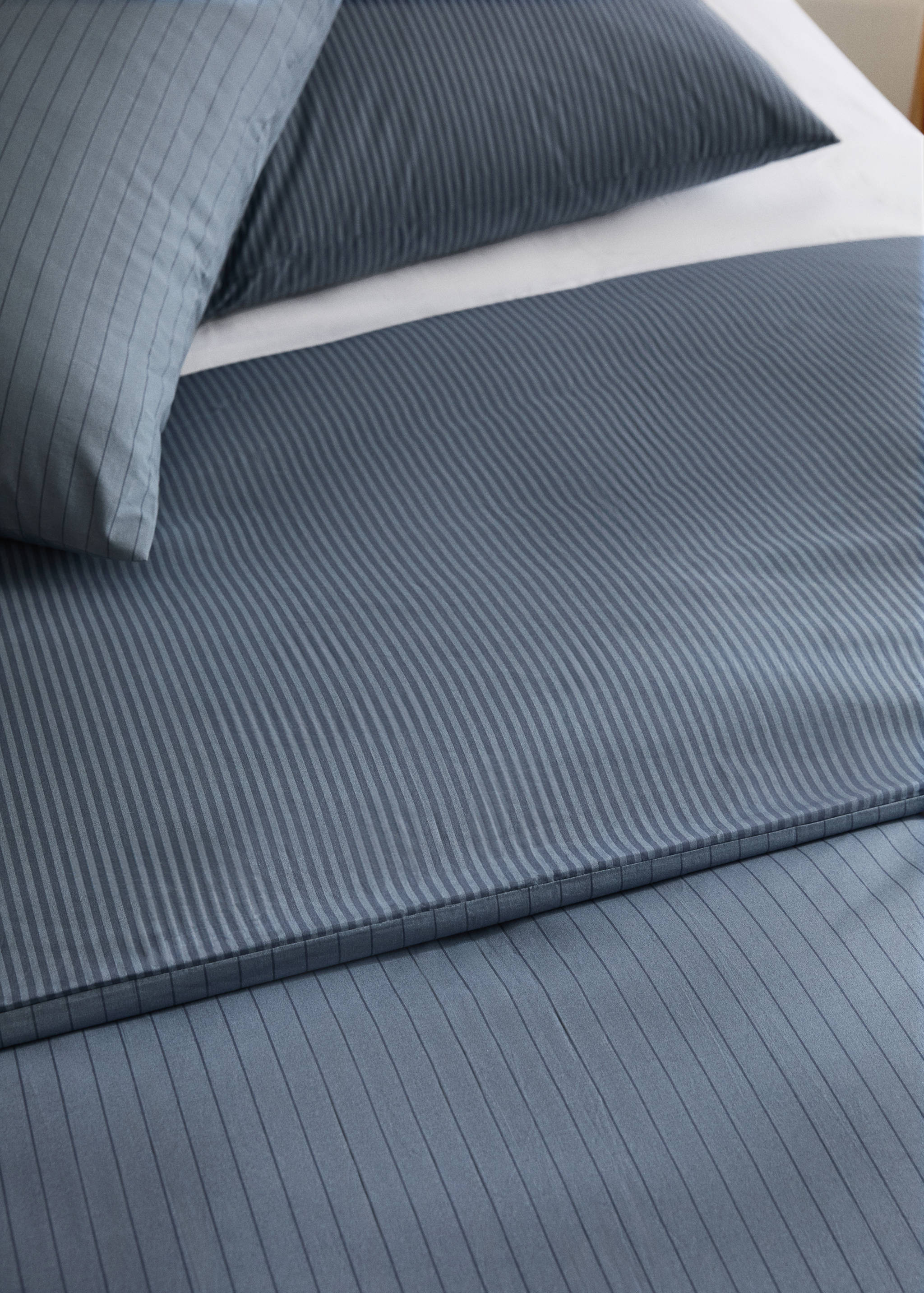 Reversible percale cotton striped duvet cover for 135/140 cm bed - Details of the article 7