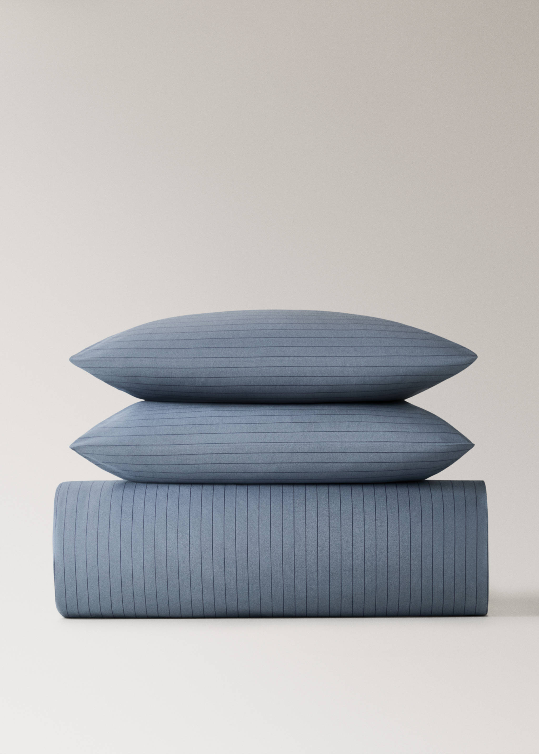 Reversible percale cotton striped duvet cover for 135/140 cm bed - Article without model