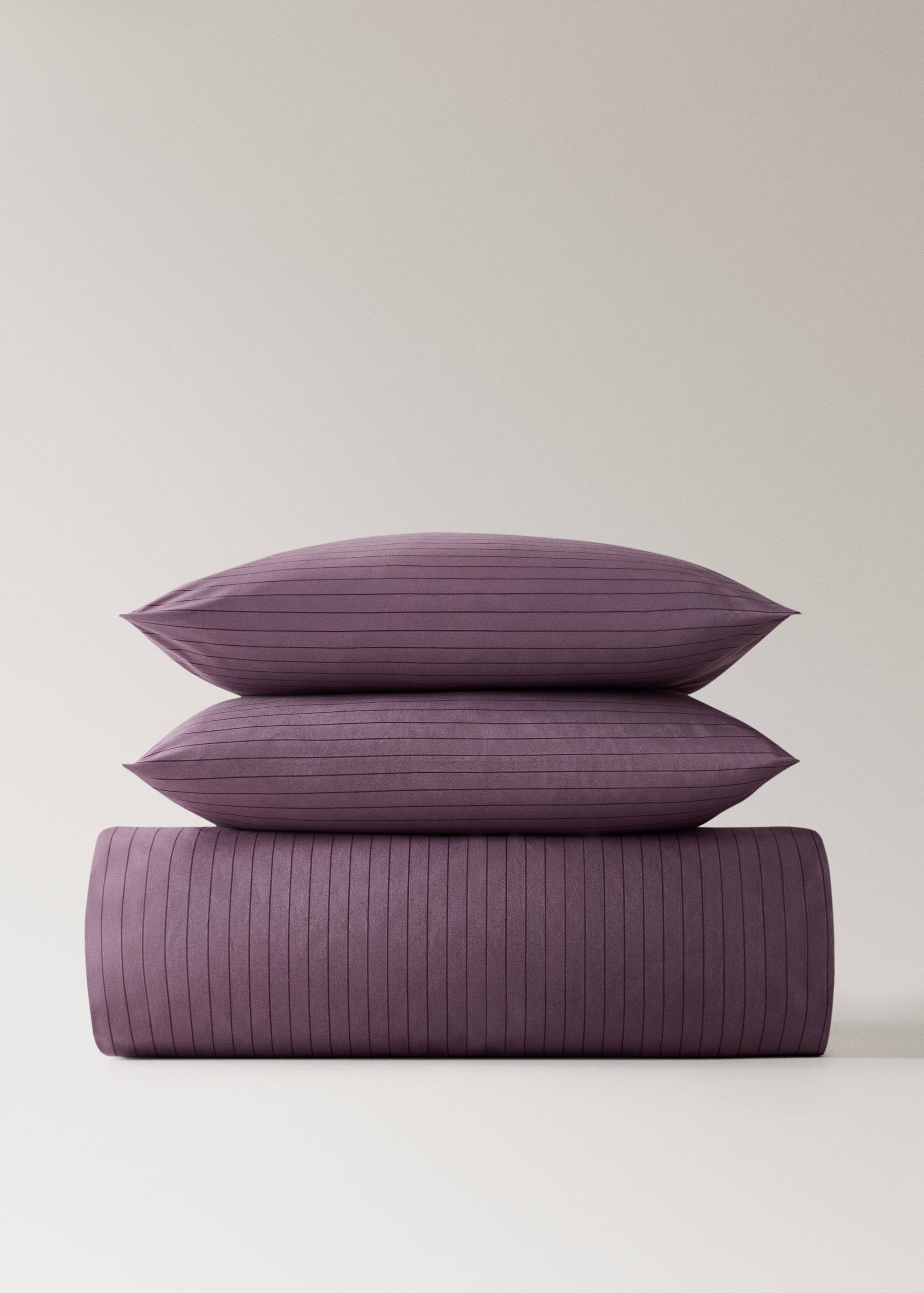 Reversible percale cotton striped duvet cover for 135/140 cm bed - Article without model