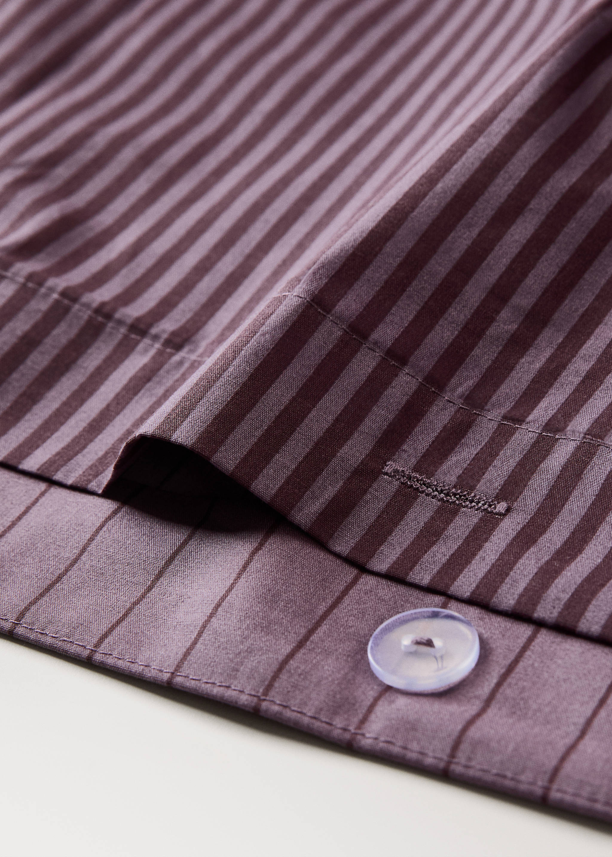 Reversible percale cotton striped duvet cover for 135/140 cm bed - Details of the article 1