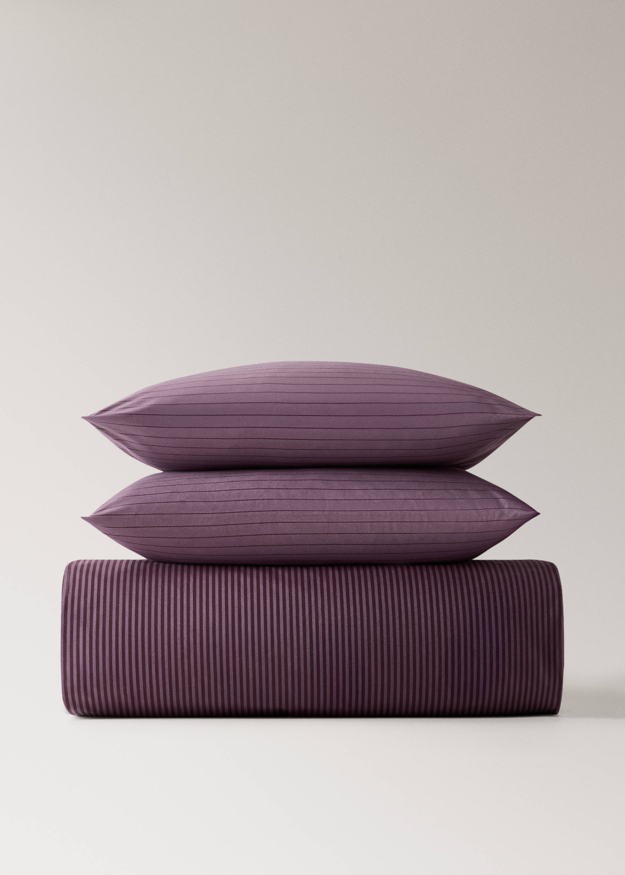 Reversible percale cotton striped duvet cover for 135/140 cm bed - Details of the article 4