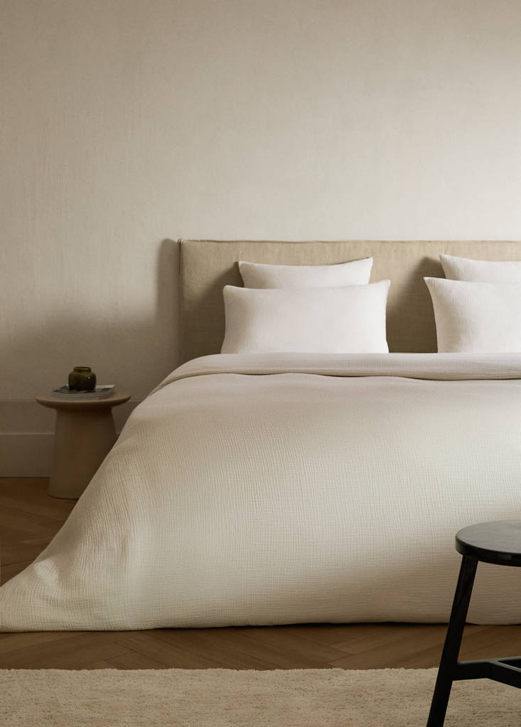 MANGO HOME - Housse de couette gaze coton lit 90 cm ivoire - Lit 90 cm