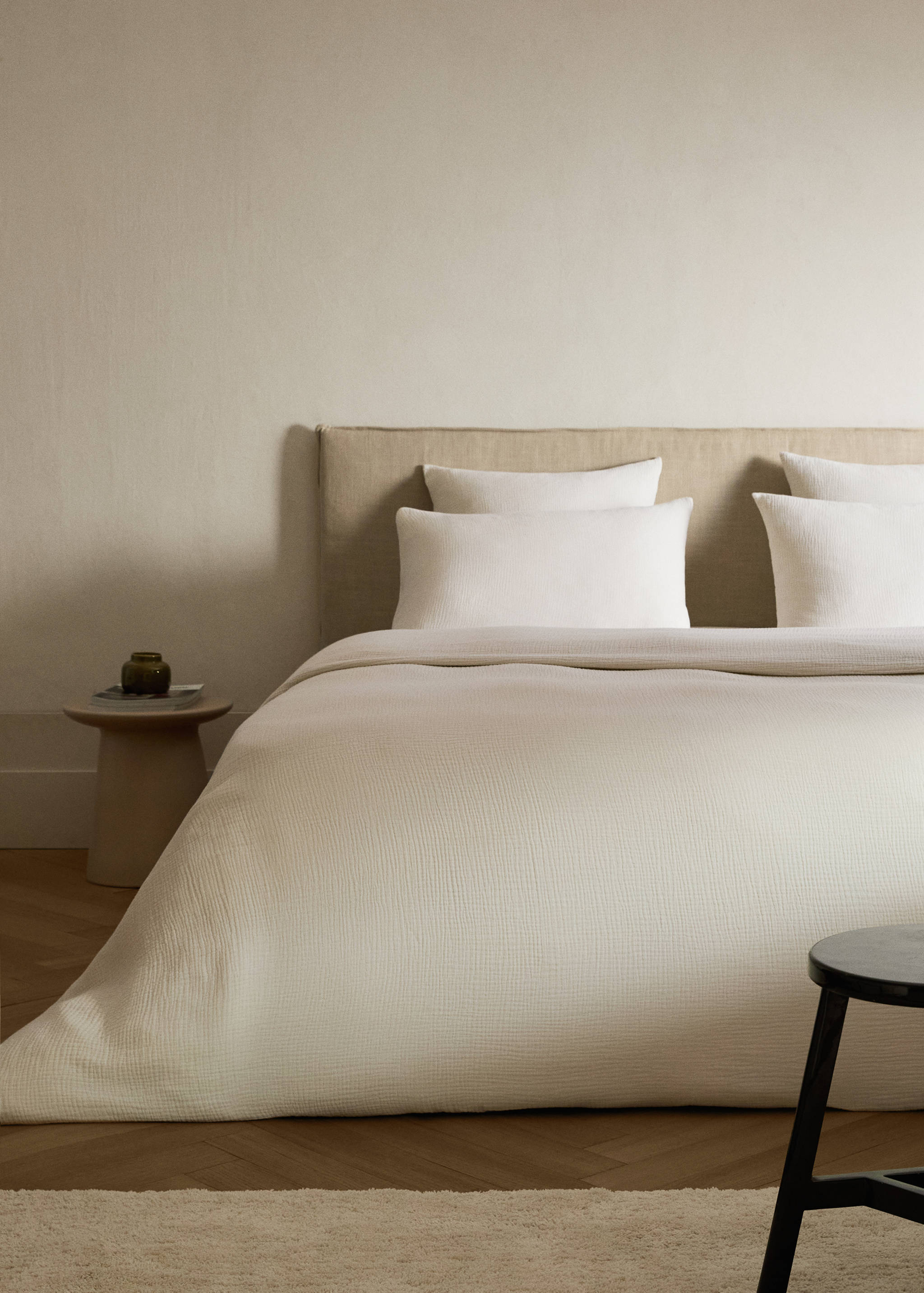 Cotton gauze duvet cover single bed - General plane