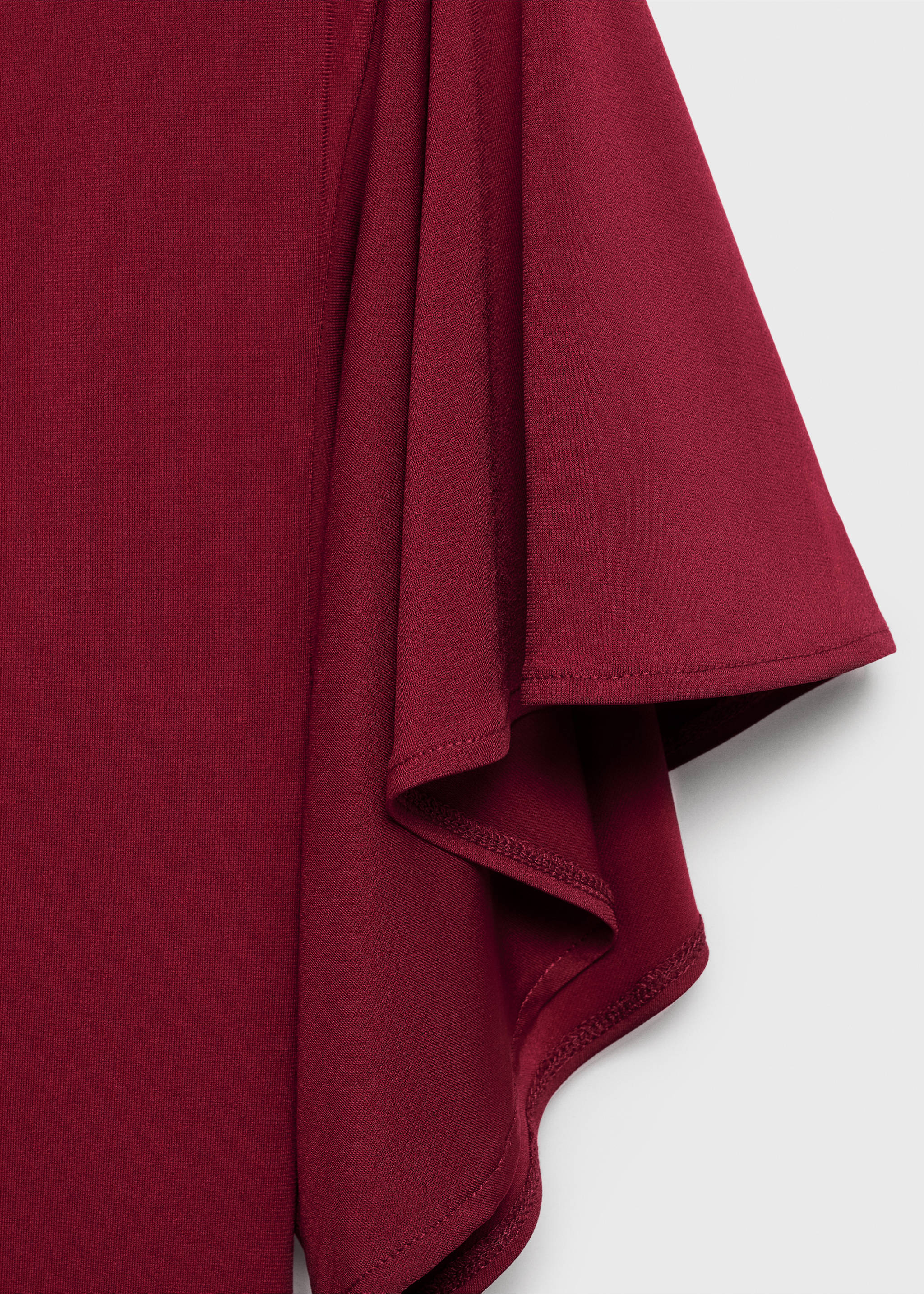 A-line dress with bell sleeves - Details of the article 8, Burgundy. Ref: 17014078-00.