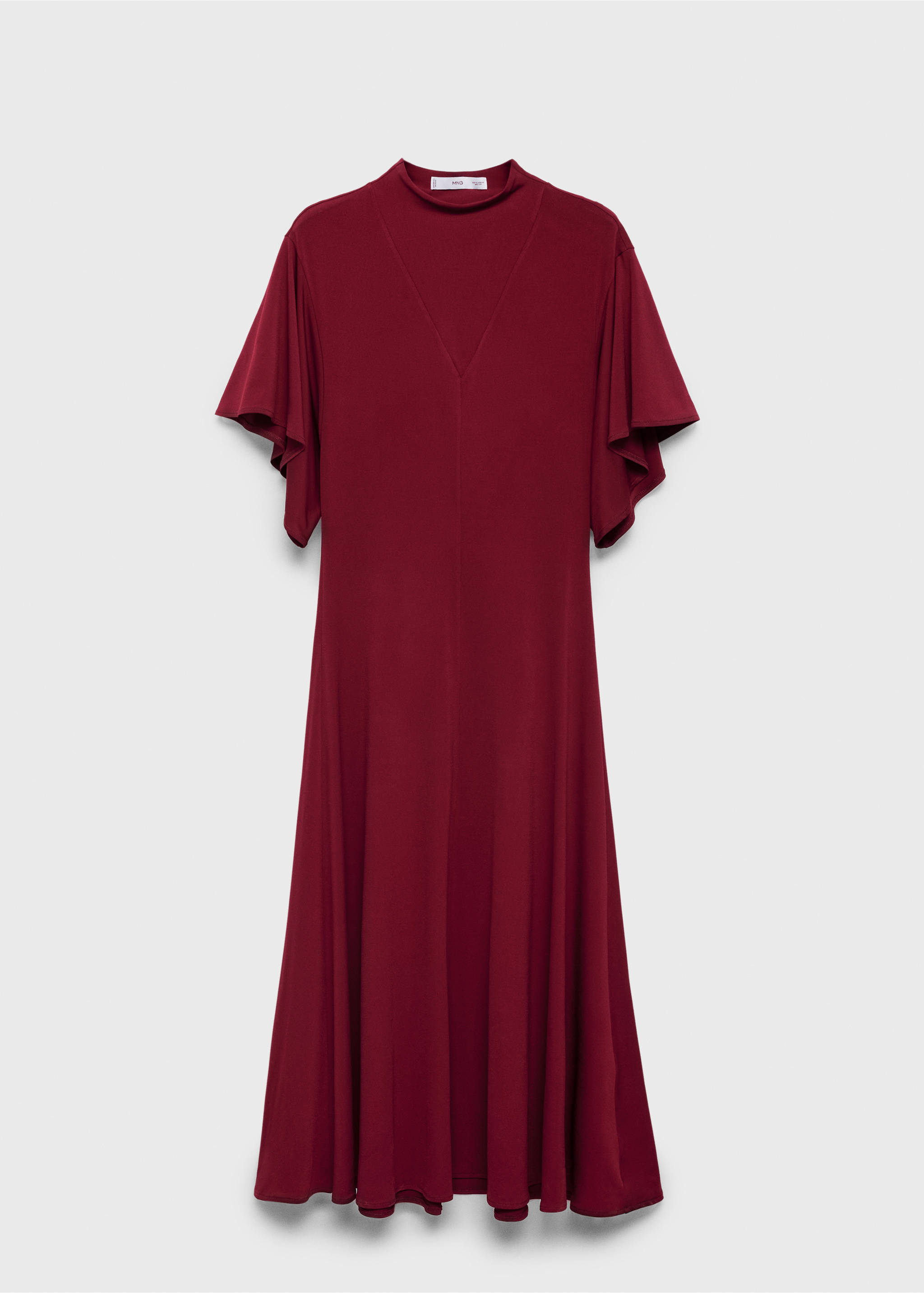A-line dress with bell sleeves - Article without model, Burgundy. Ref: 17014078-00.