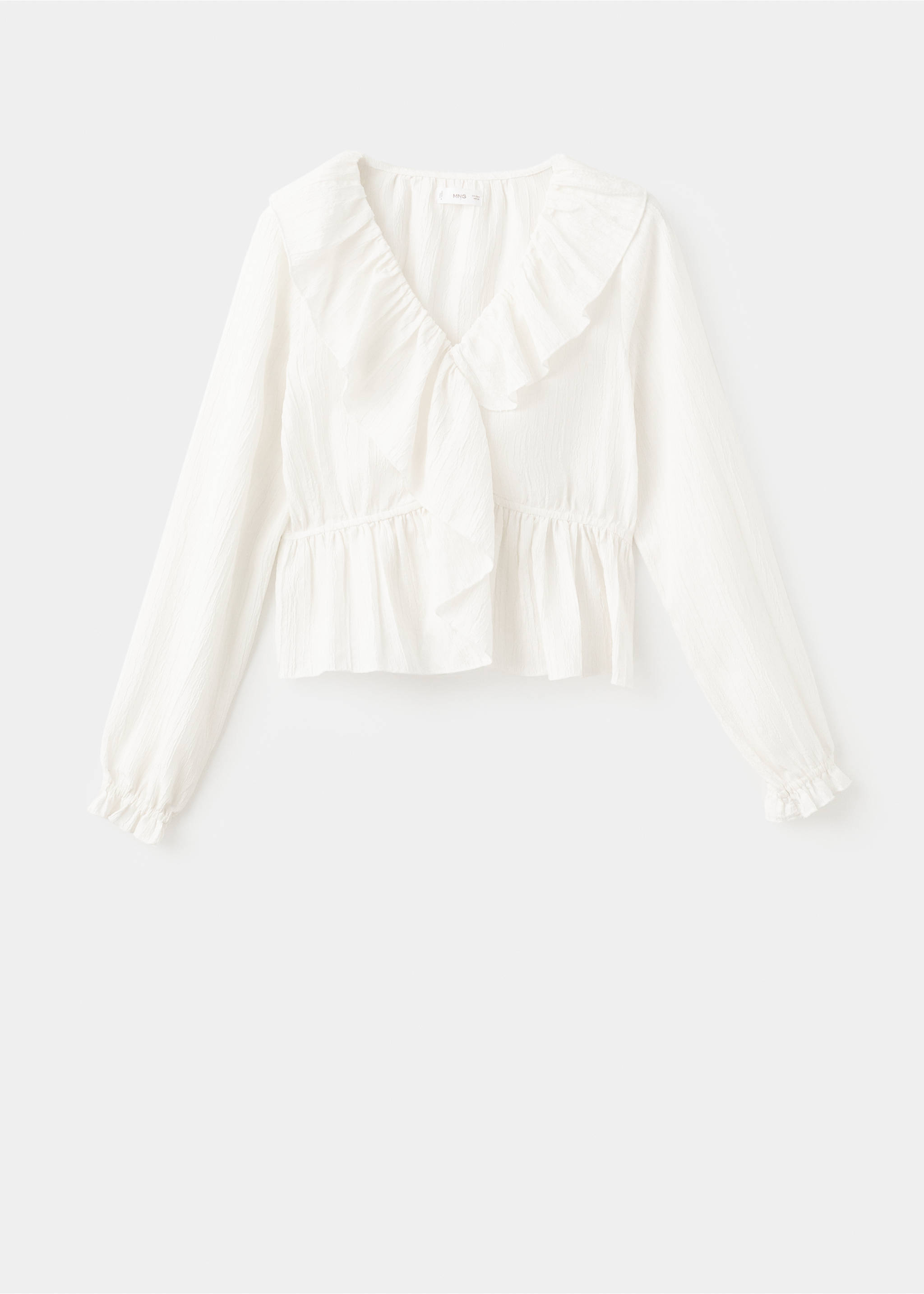 Blusa cruzada volantes - Artículo sin modelo, Blanco roto. Ref: 17014080-00.