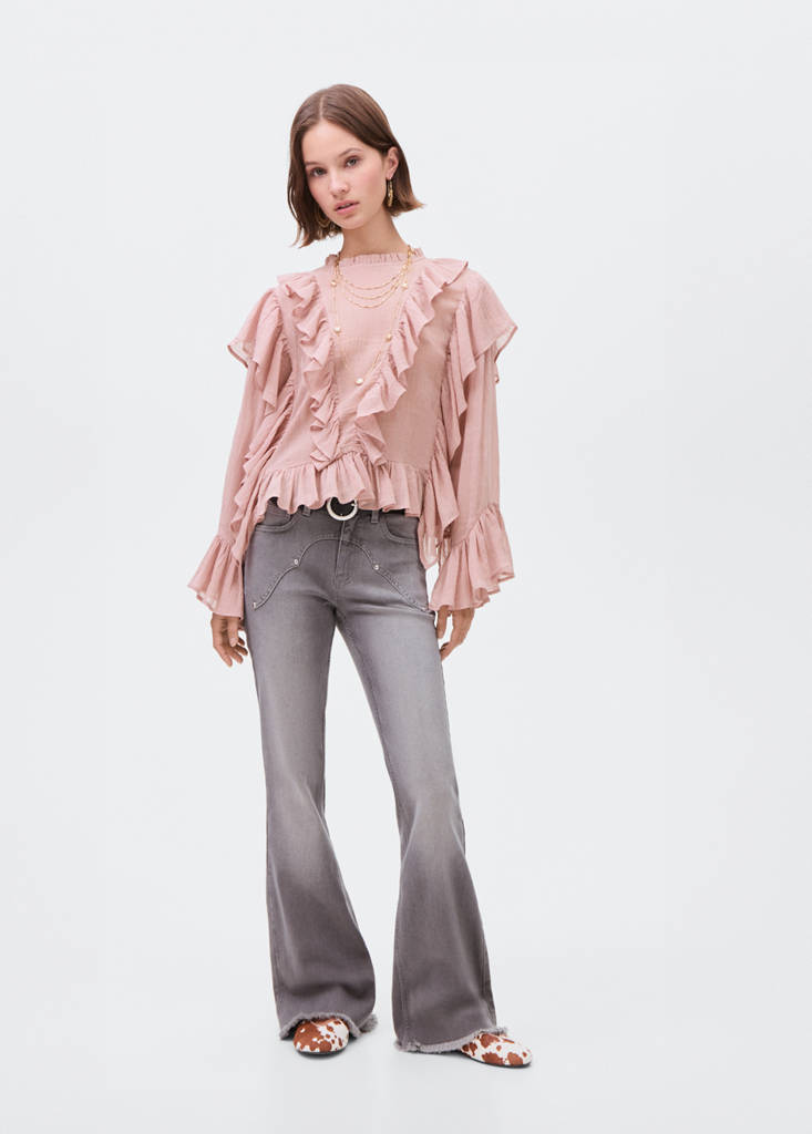 Ruffled blouse — Pink
