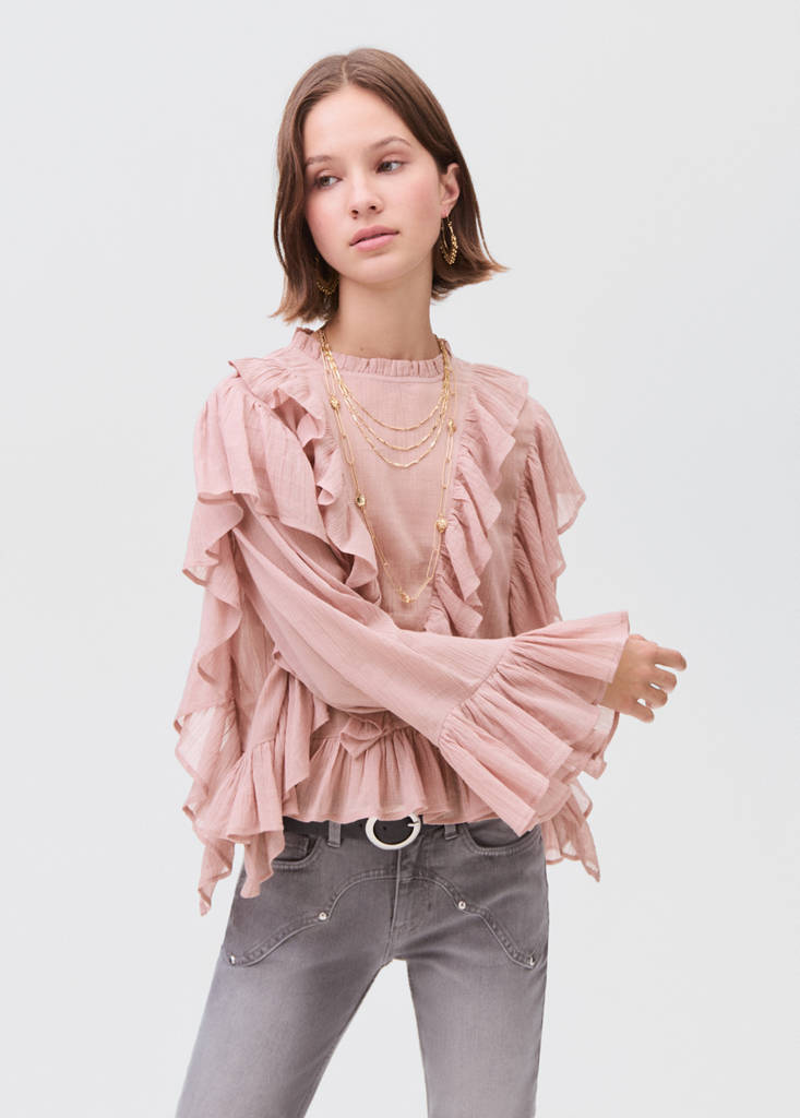 Ruffled blouse — Pink