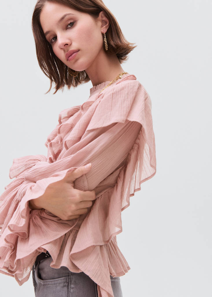 Ruffled blouse — Pink