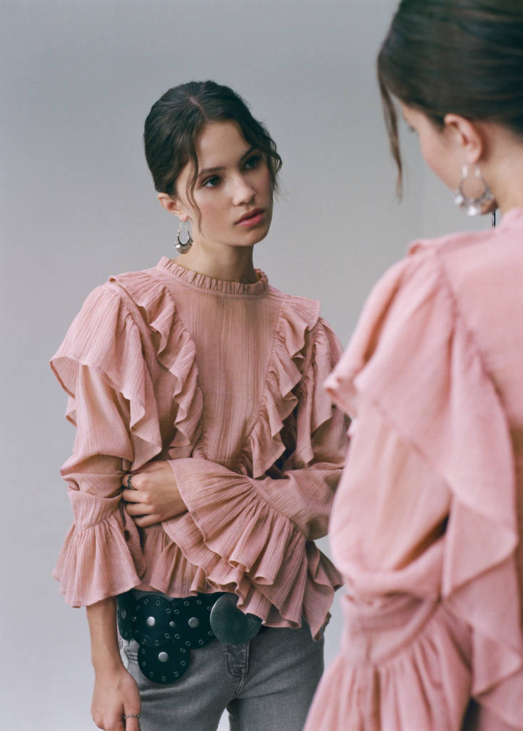 Ruffled blouse — Pink