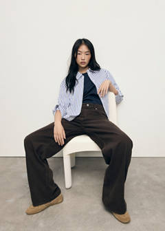 Striped cropped shirt — Sky Blue 5