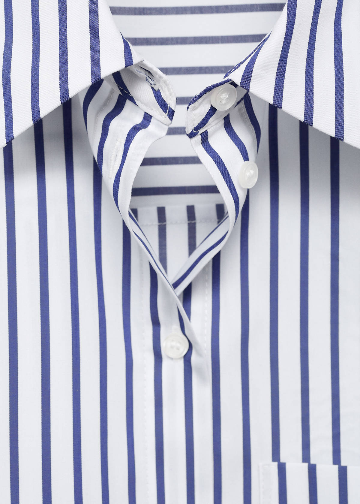 Striped cropped shirt — Sky Blue