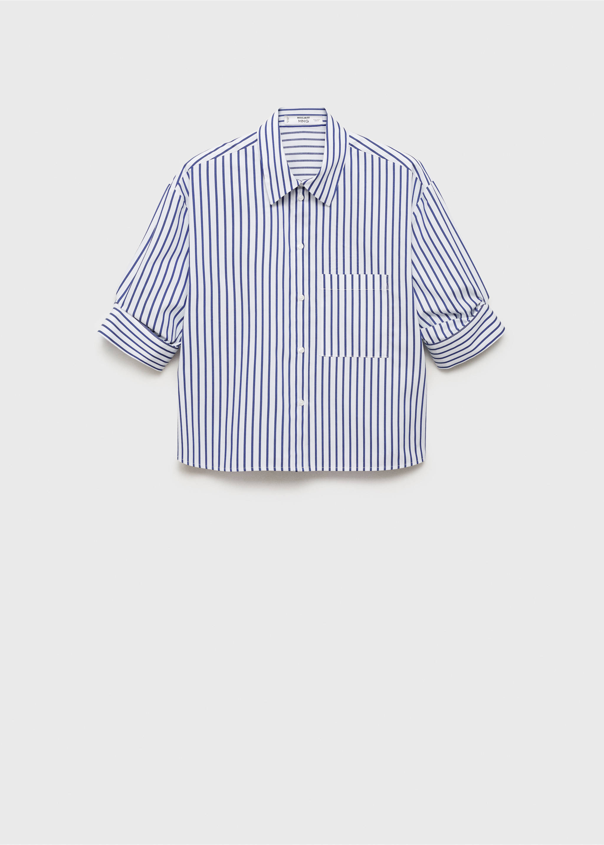 Chemise crop rayures - Article sans modèle, Bleu ciel. Ref: 17014083-00.