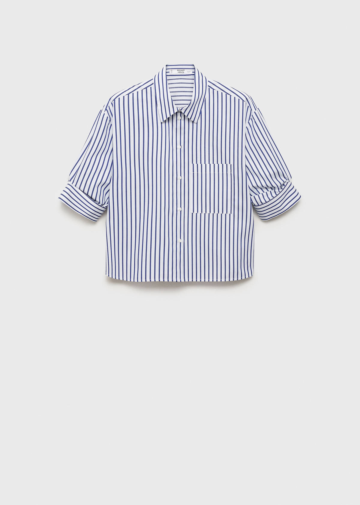 Striped cropped shirt — Sky Blue