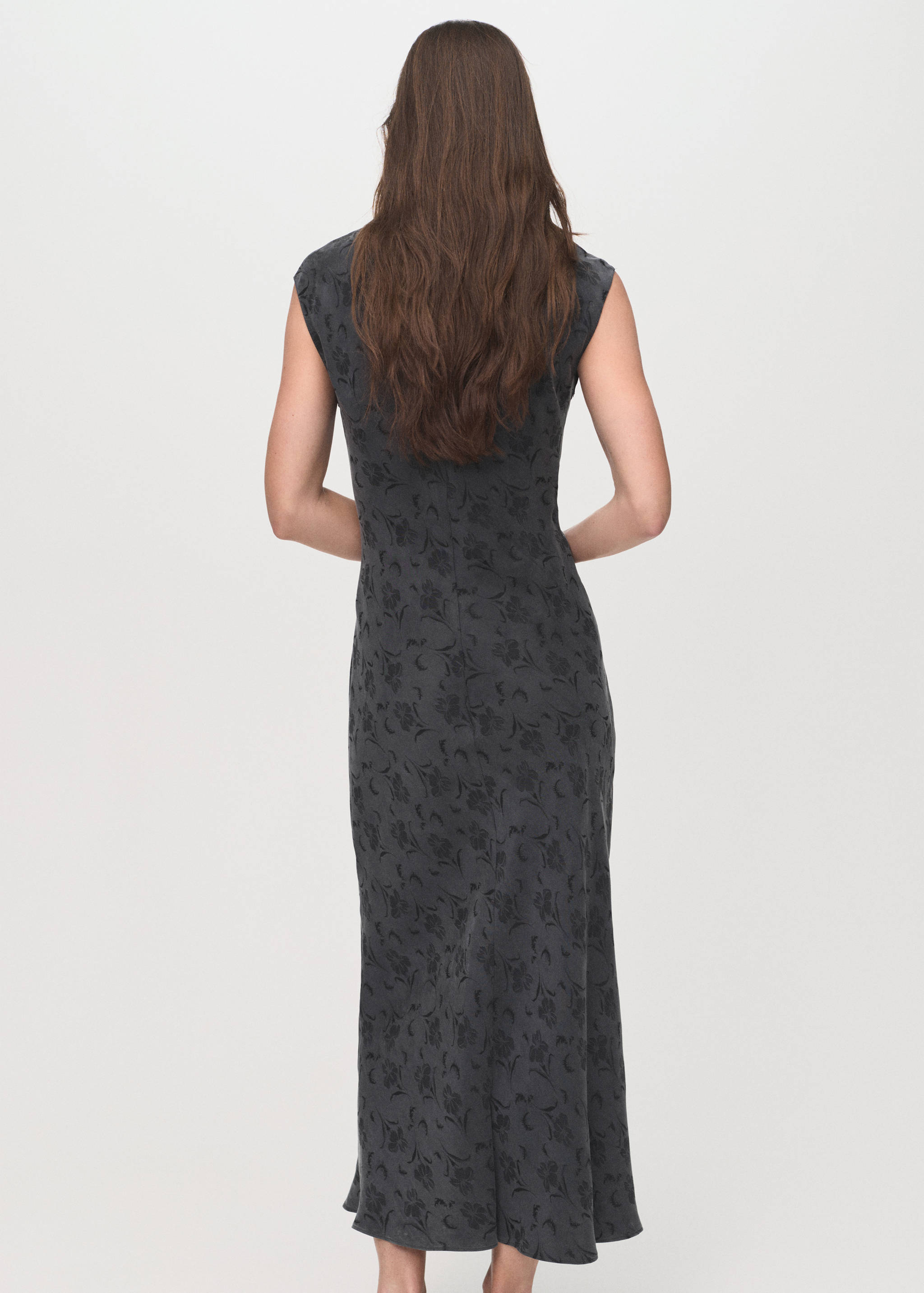 Satin floral jacquard dress - Reverse of the article