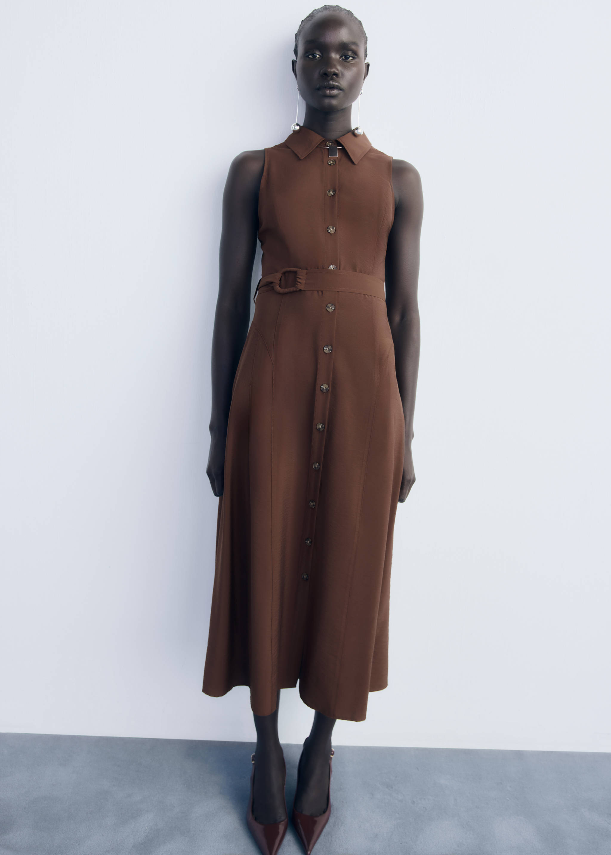 Belt shirt dress - General plane