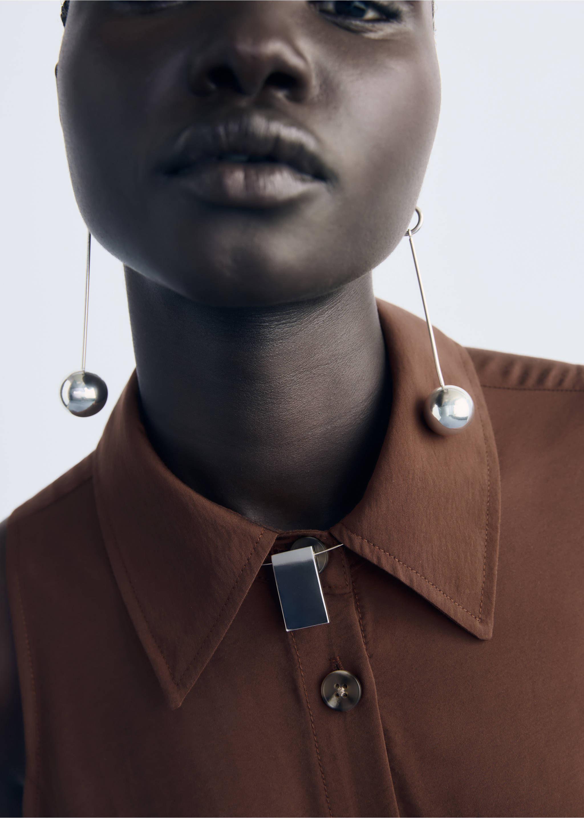 Robe chemisier ceinture - Détail de l'article 1, Marron. Ref: 17014085-00.