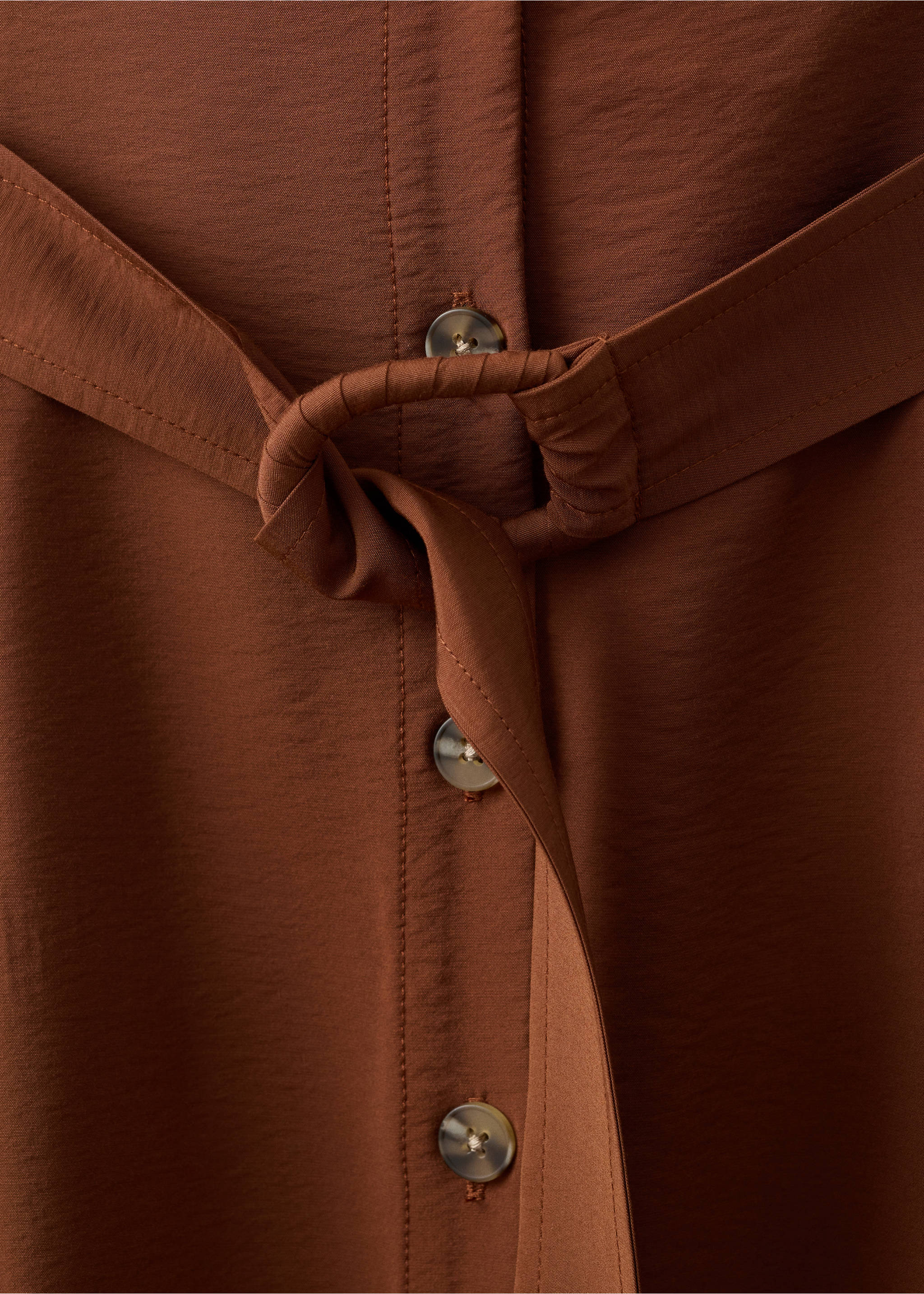 Robe chemisier ceinture - Détail de l'article 0, Marron. Ref: 17014085-00.