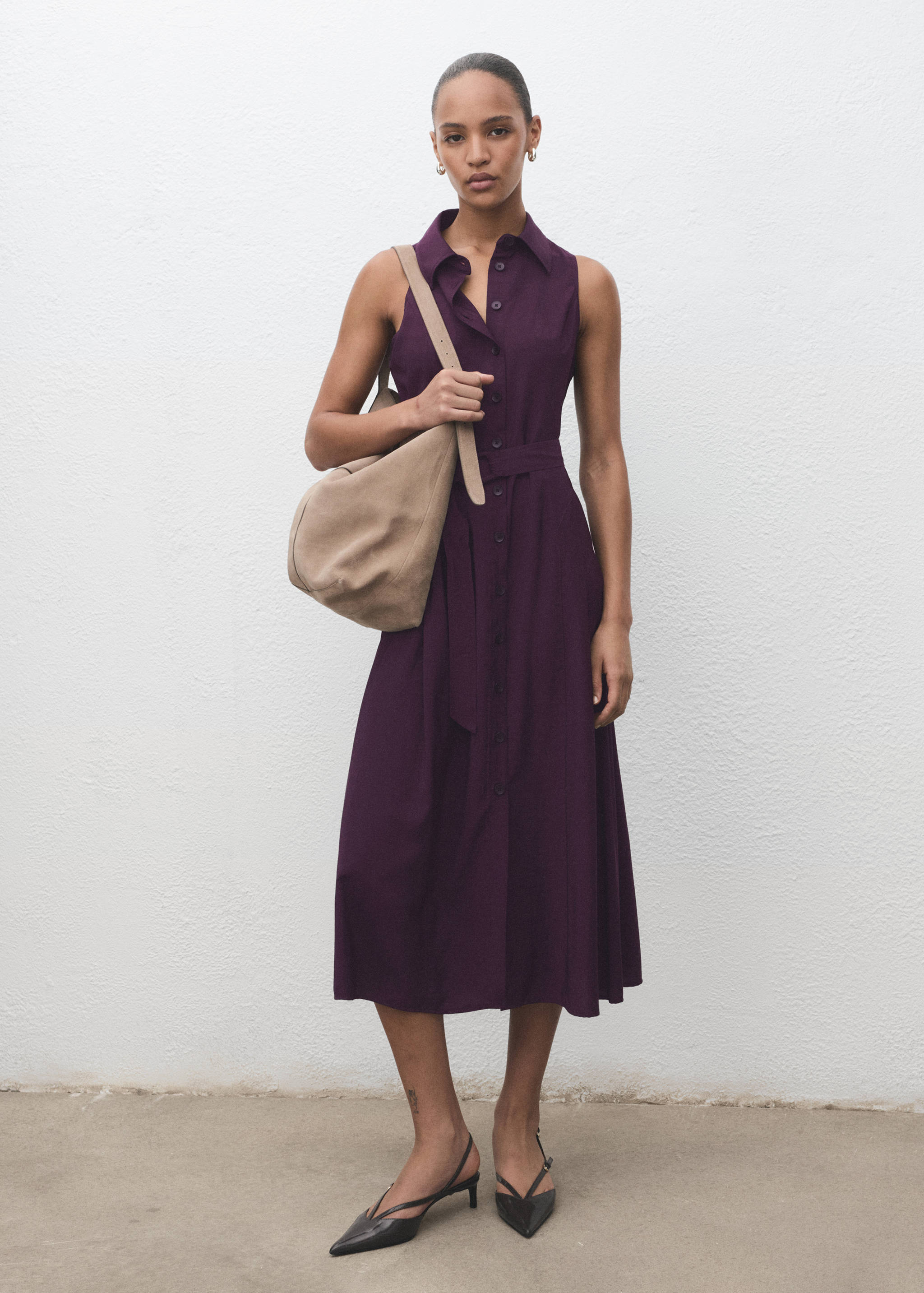 Robe chemisier ceinture - Plan général