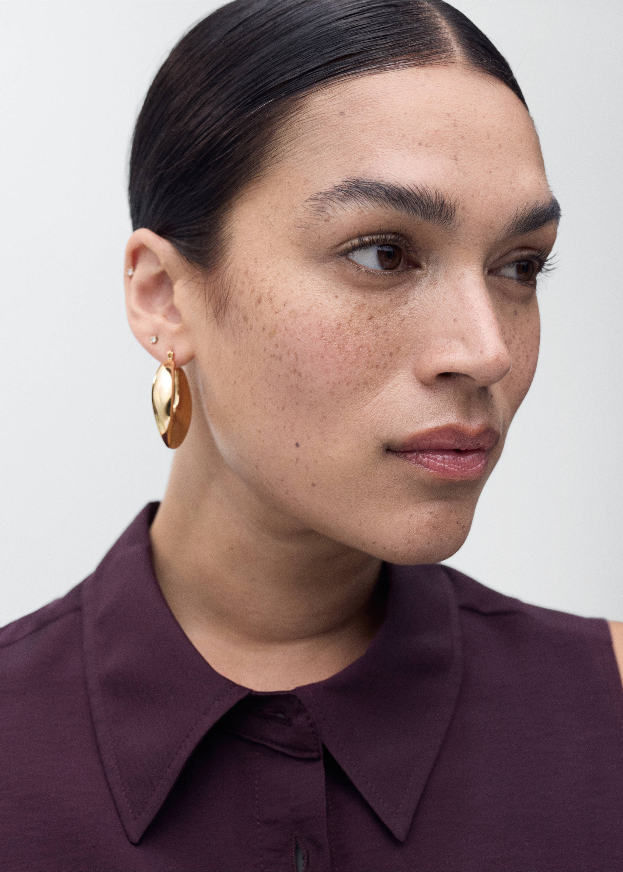 Robe chemisier ceinture - Détail de l'article 4, Violet. Ref: 17014085-00.