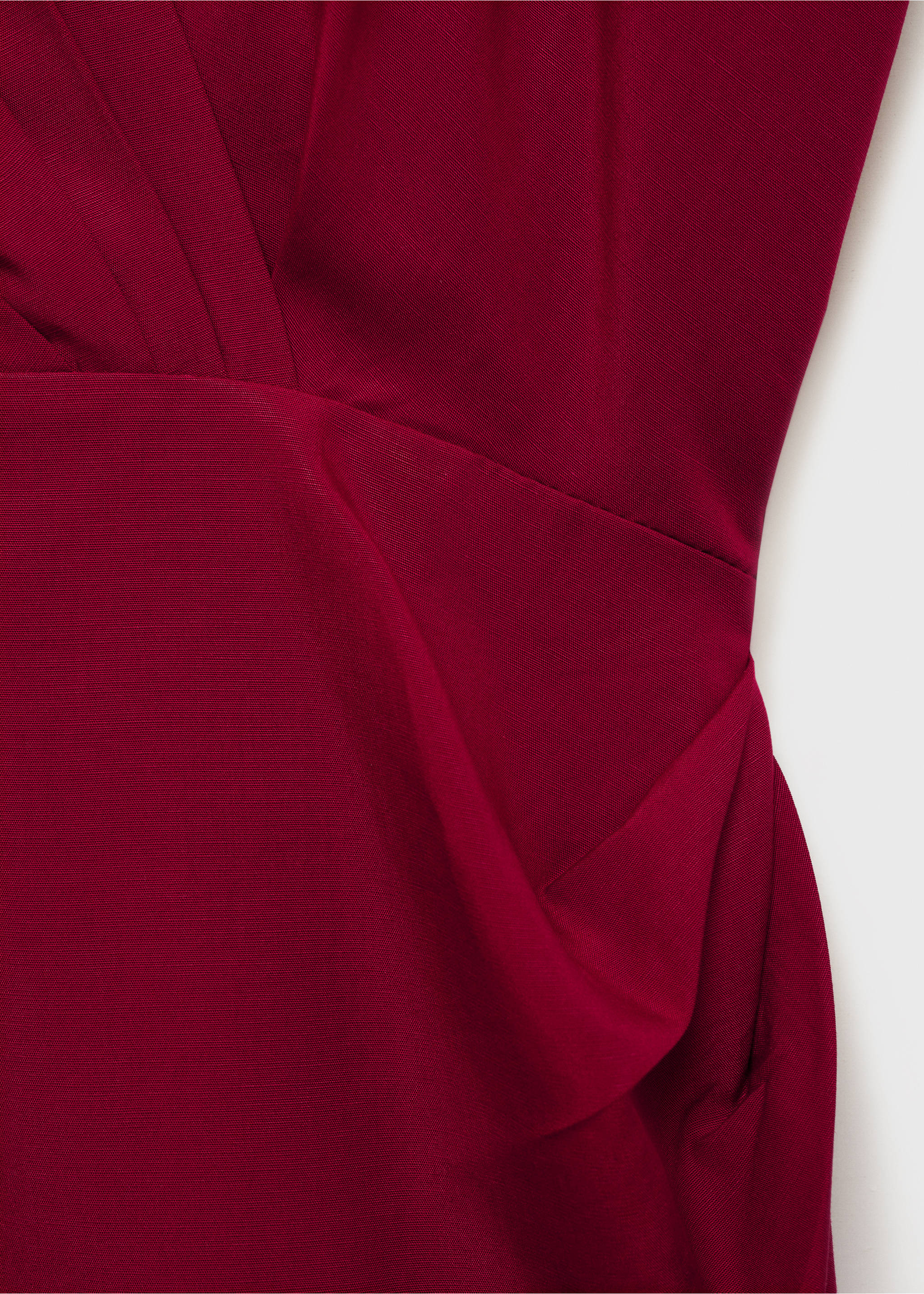 Lyocell wrap dress - Details of the article 0, Maroon. Ref: 17014086-00.