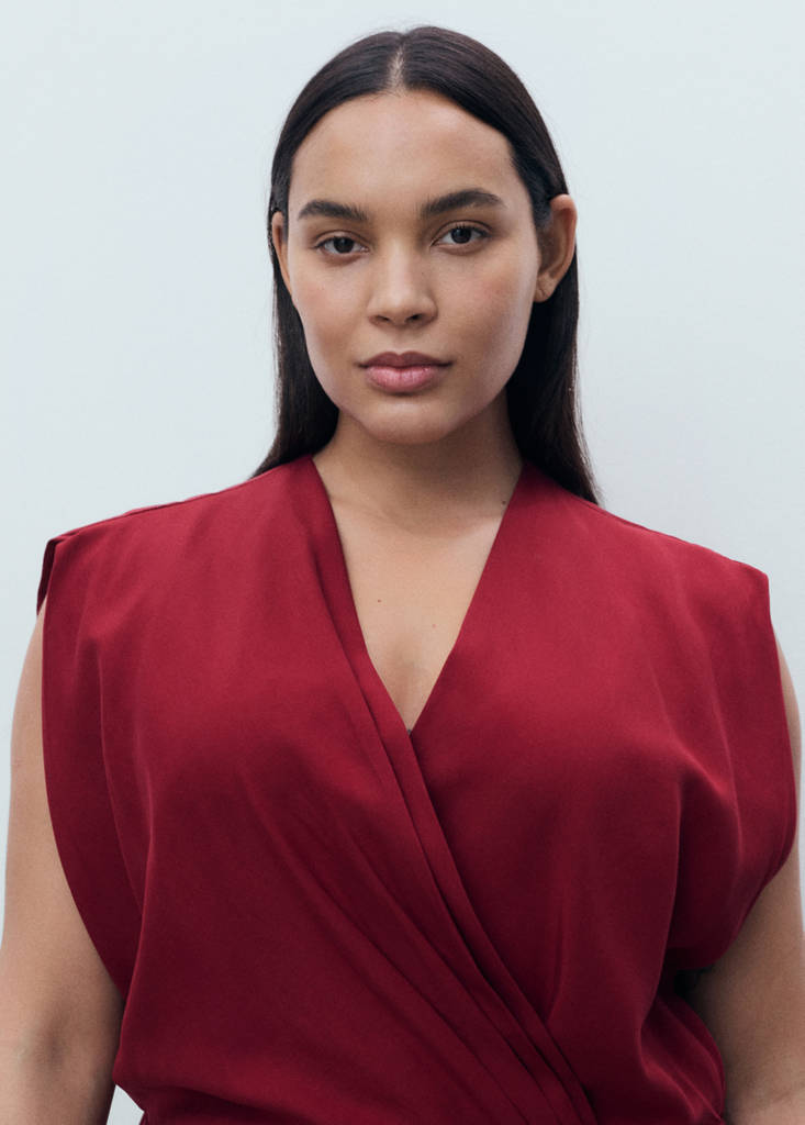 Lyocell wrap dress — Maroon