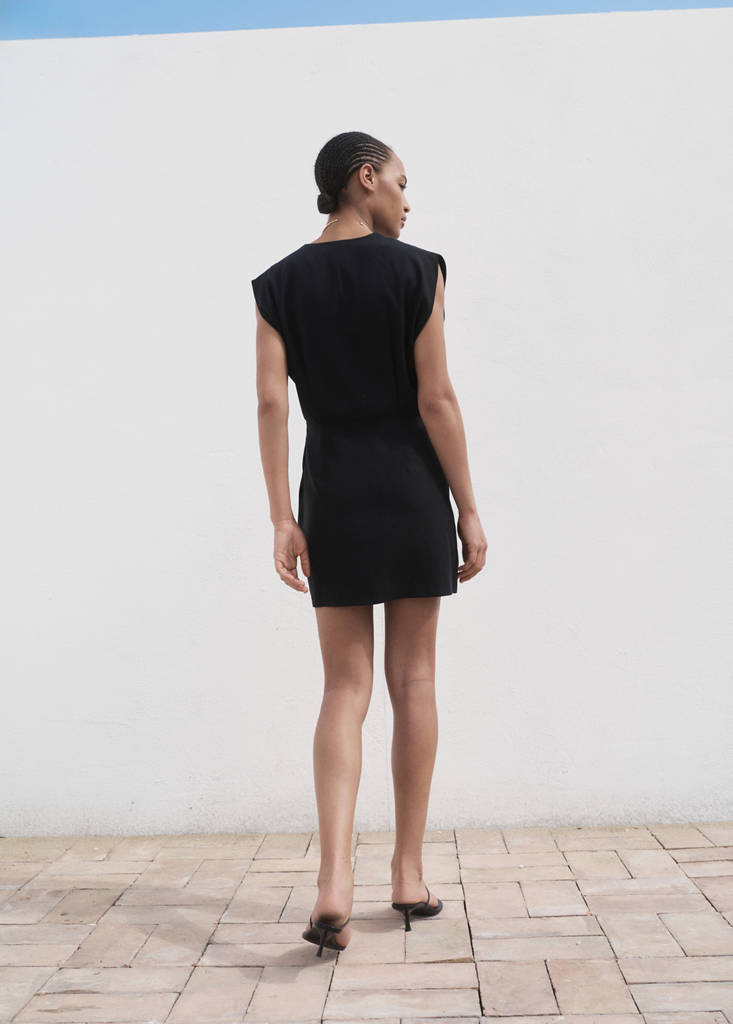 Lyocell wrap dress — Black