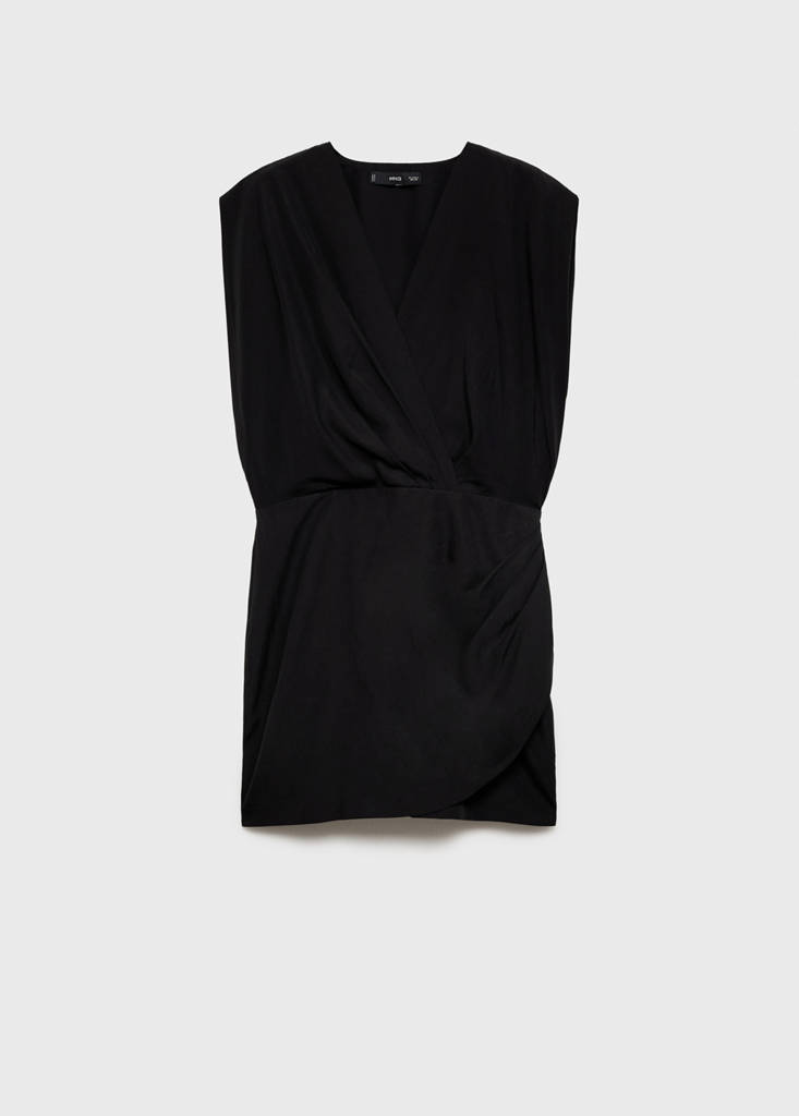 Lyocell wrap dress — Black