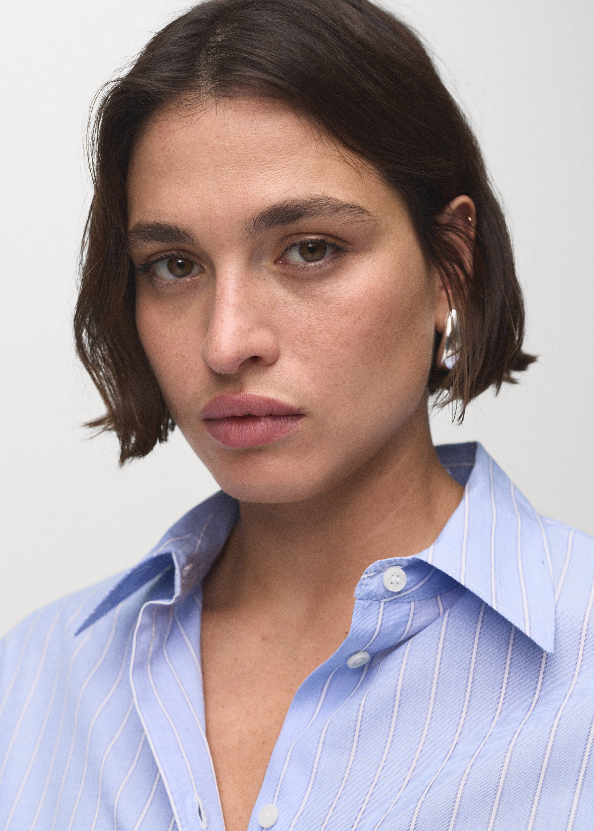 Chemise droite mélange coton et lyocell - Détail de l'article 4