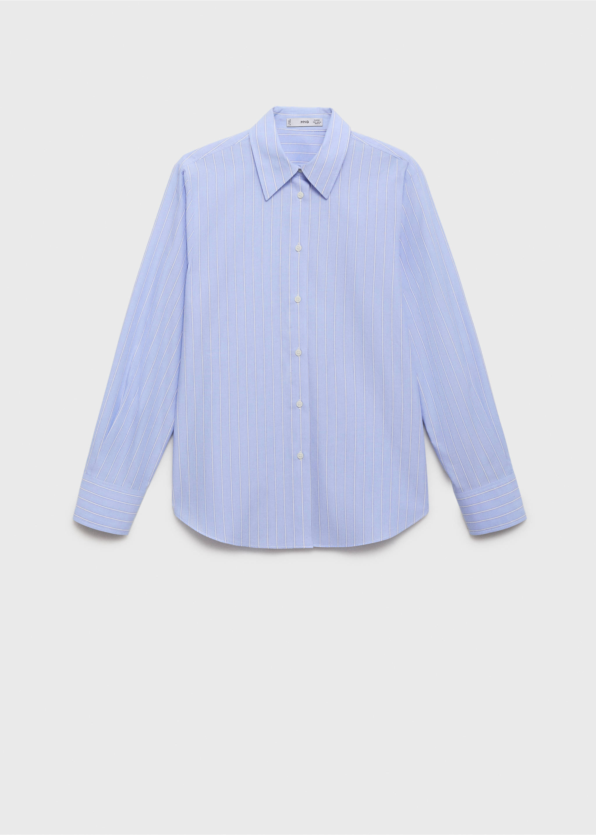 Cotton and lyocell blend straight shirt - Article without model, Sky Blue. Ref: 17014088-00.