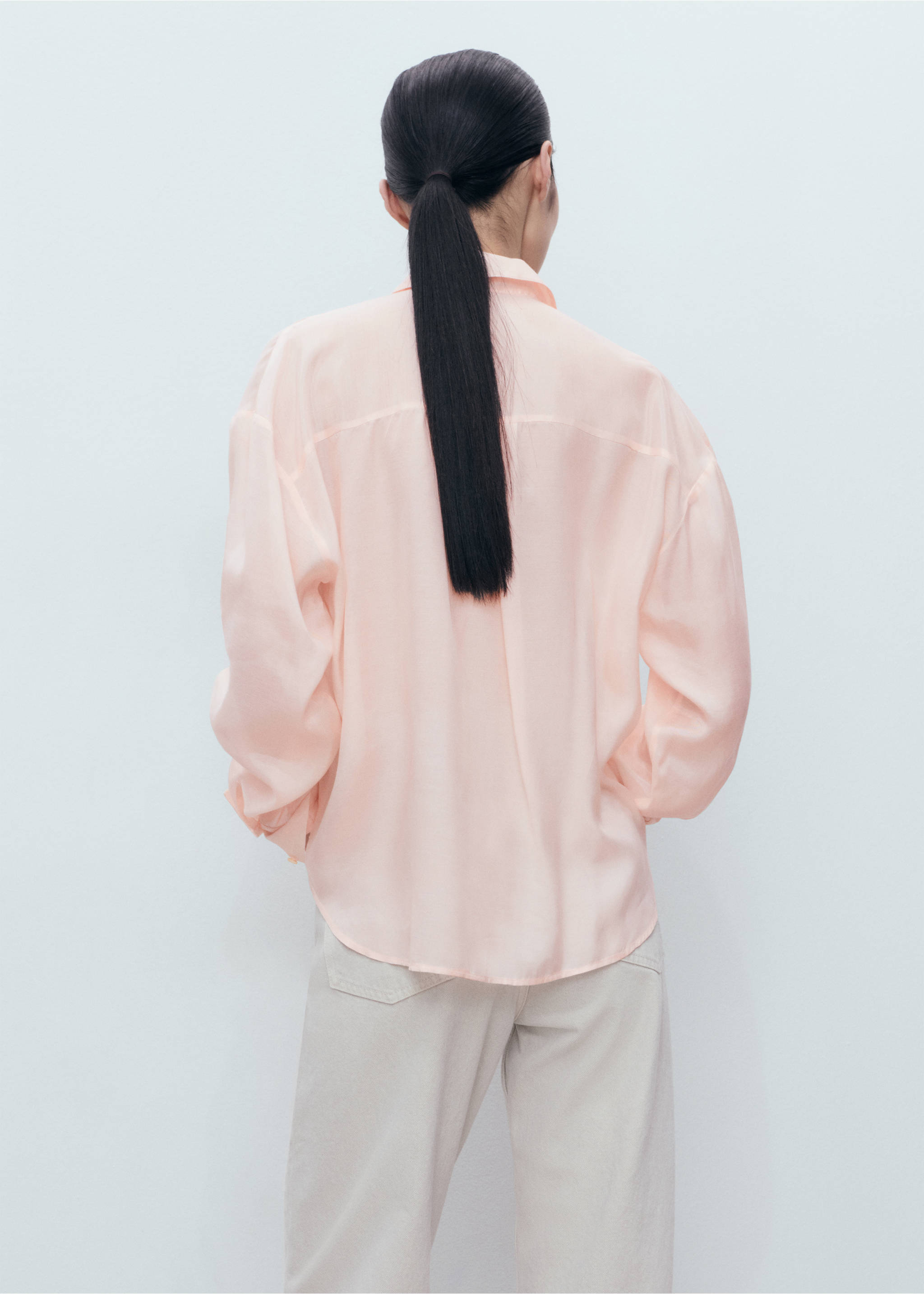 Chemise modale strass - Verso de l’article, Rose pastel. Ref: 17014089-00.