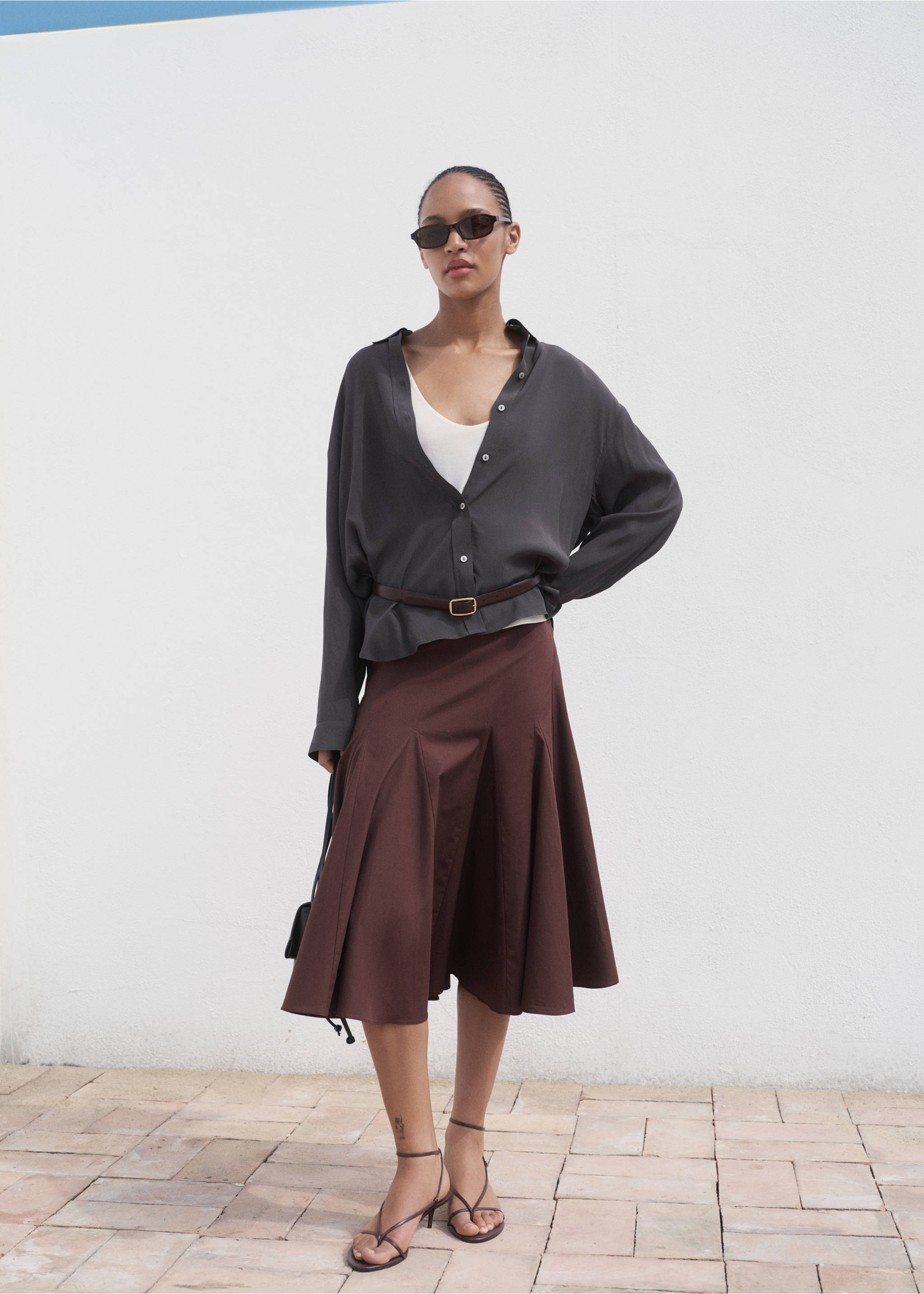 Oversize flowy shirt - General plane, Medium Grey. Ref: 17014090-00.