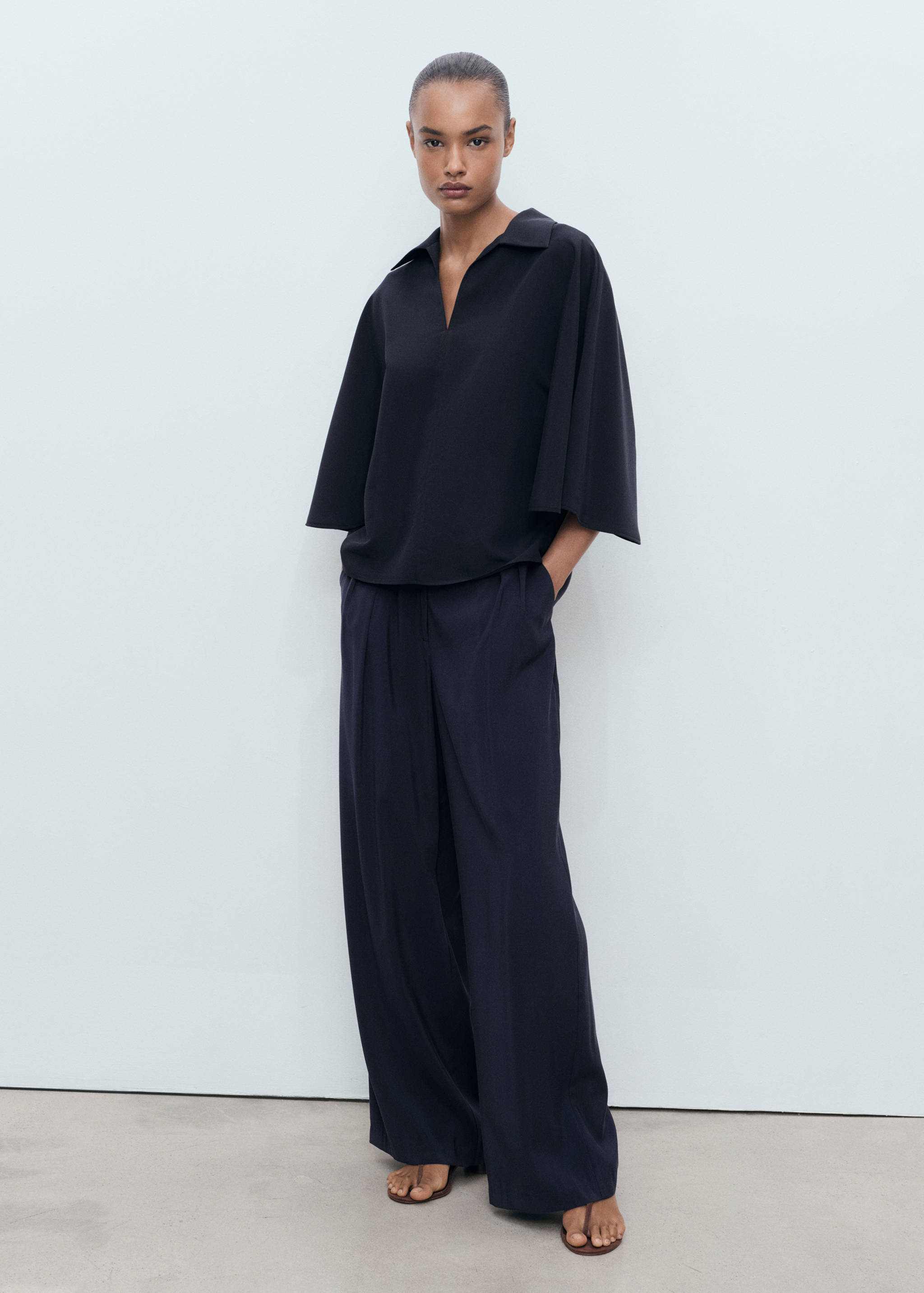 Oversized three-quarter sleeve shirt - General plane