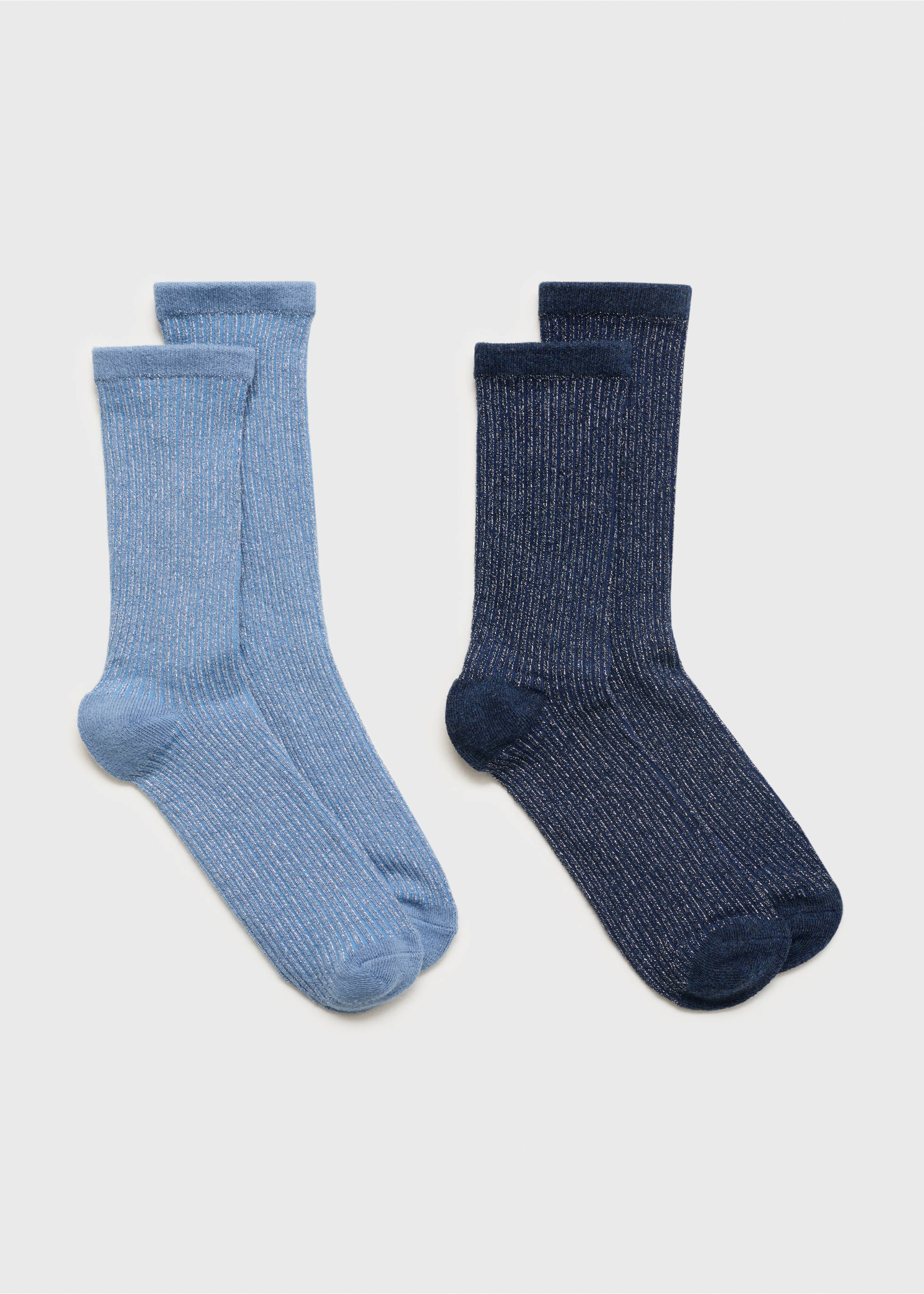 2 пары носков с люрексом - Изделие без модели, Небесно-голубой. Ref: 17014092-00.
