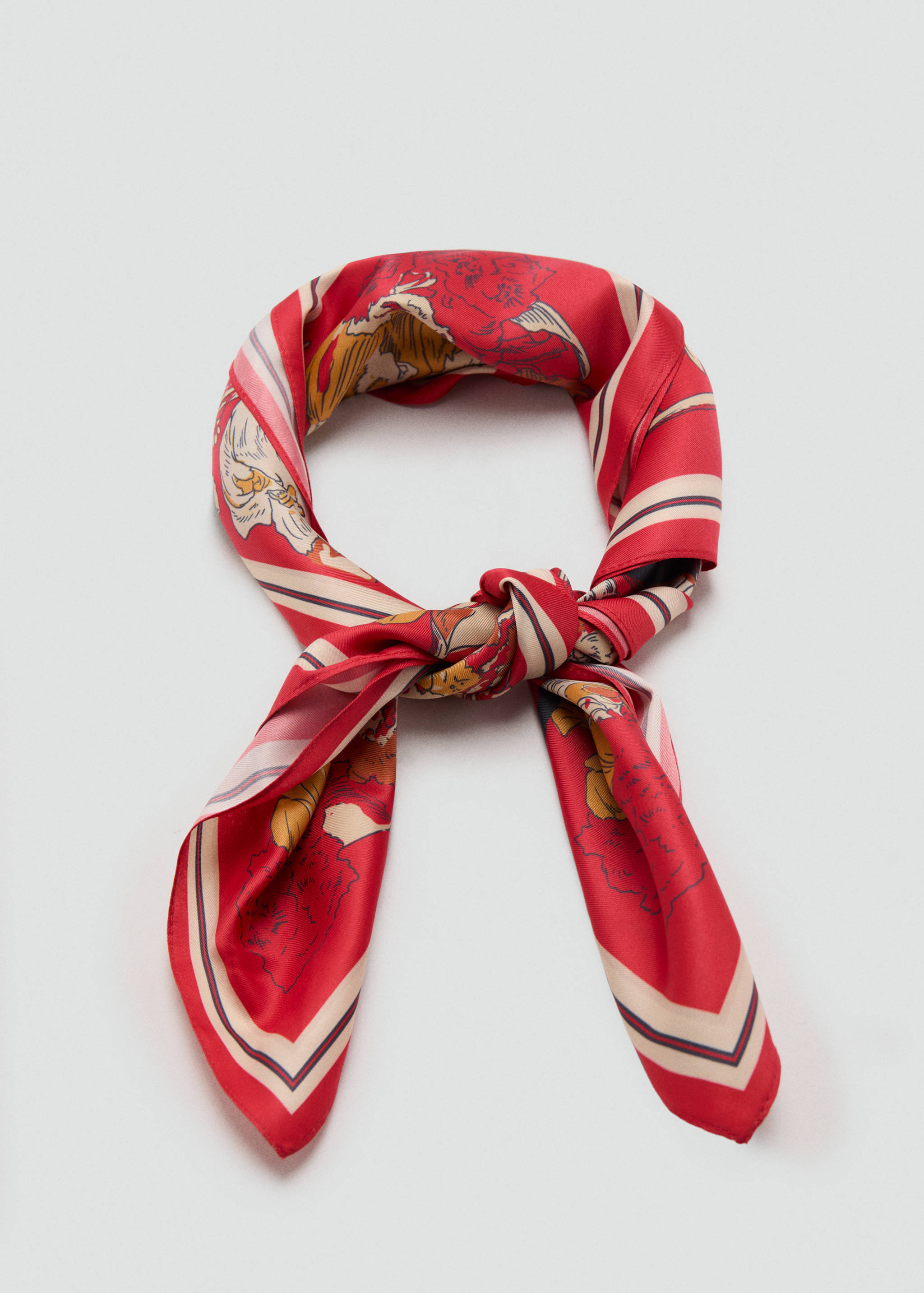Foulard satinato floreale - Piano medio