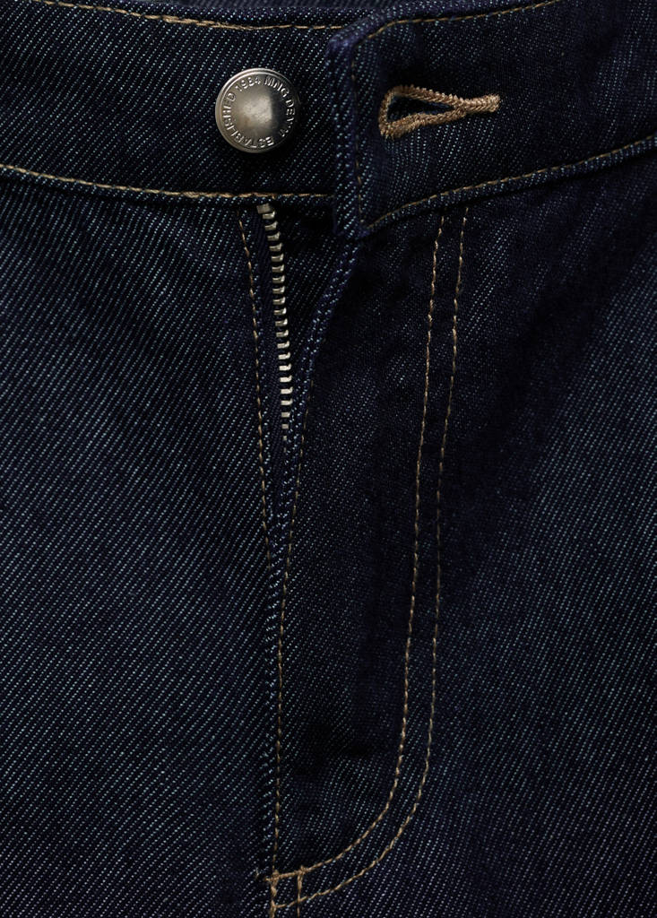 Wide leg pleated jeans — Dark Blue