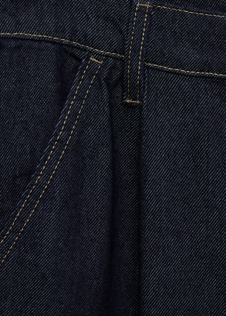 Wide leg pleated jeans — Dark Blue